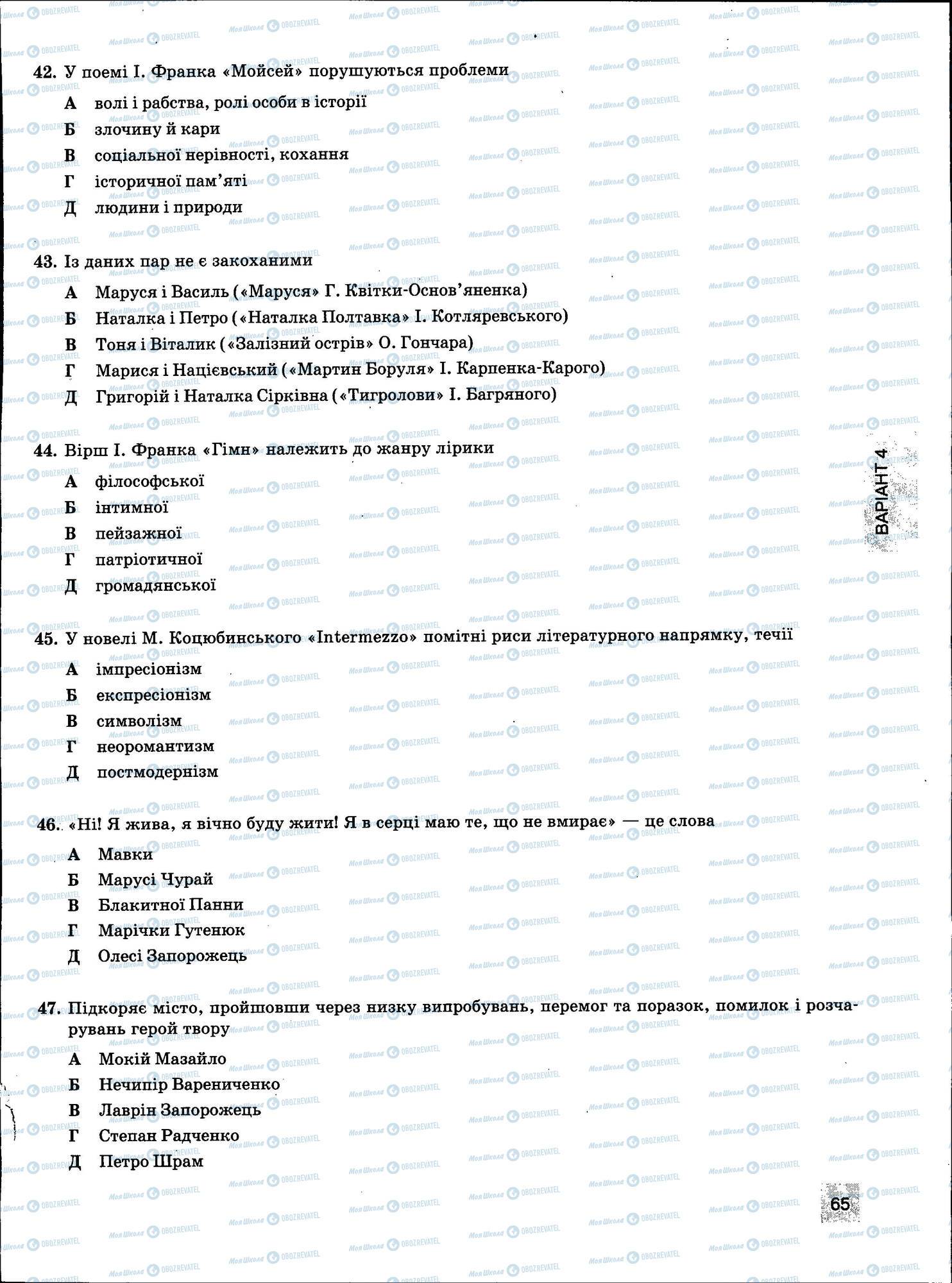 ЗНО Укр мова 11 класс страница 065