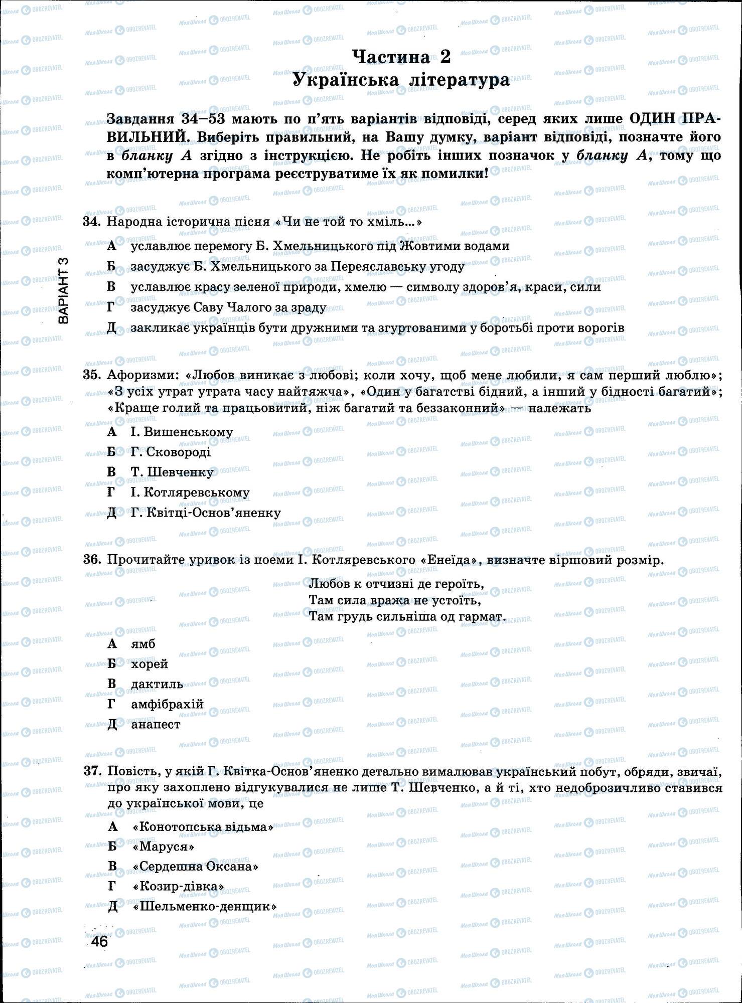 ЗНО Українська мова 11 клас сторінка 046