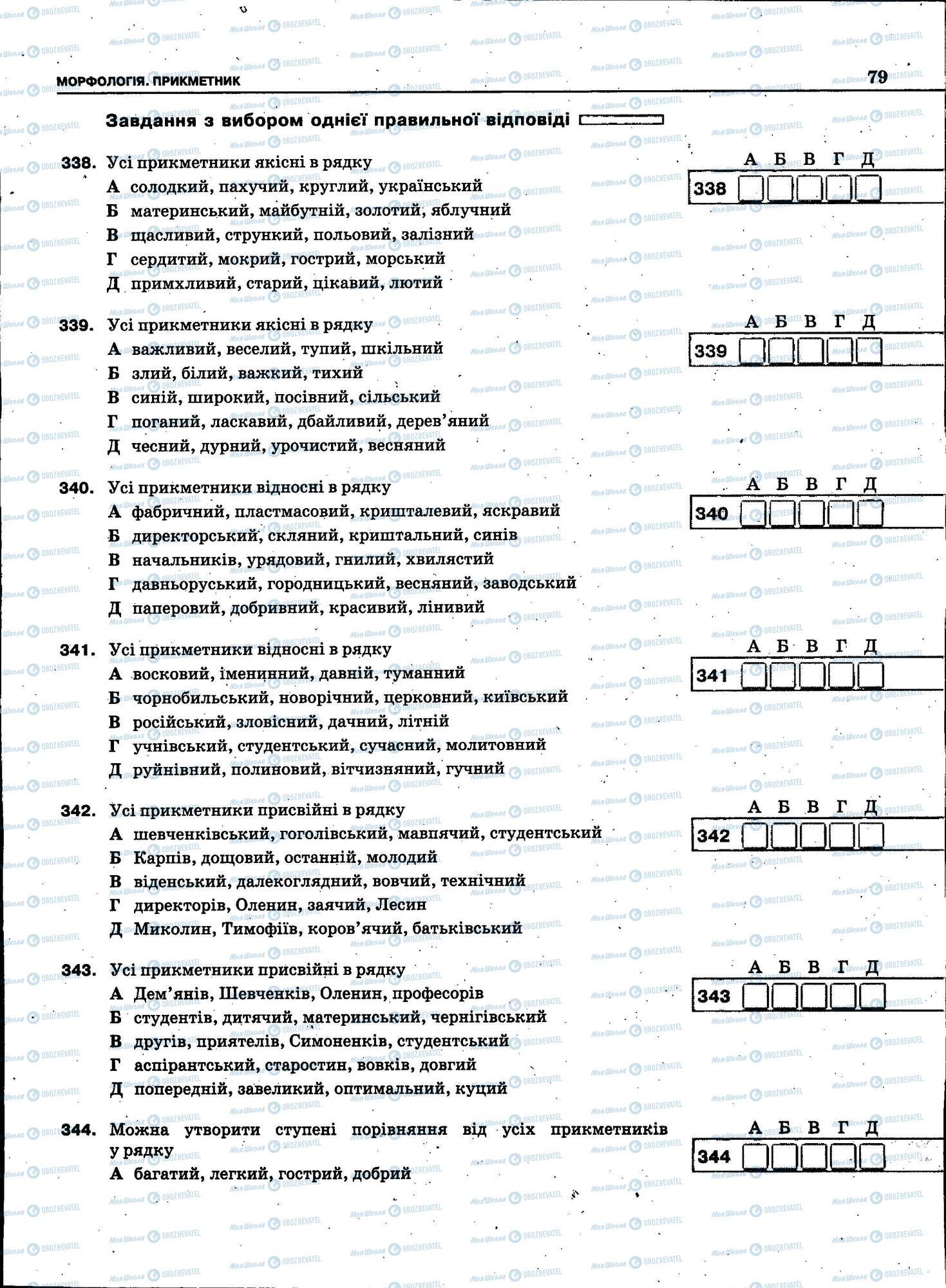 ЗНО Українська мова 11 клас сторінка 079