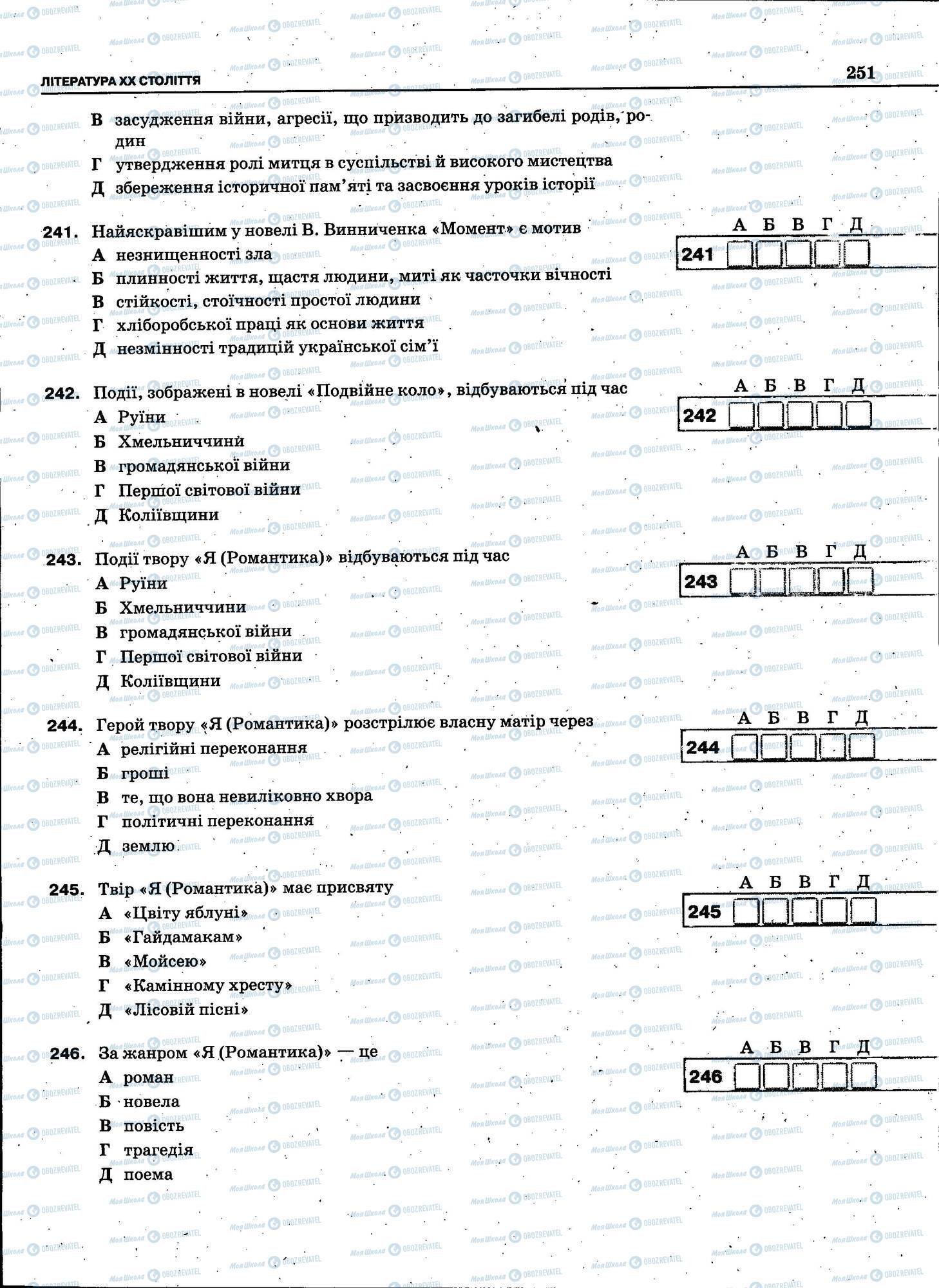 ЗНО Укр мова 11 класс страница 251