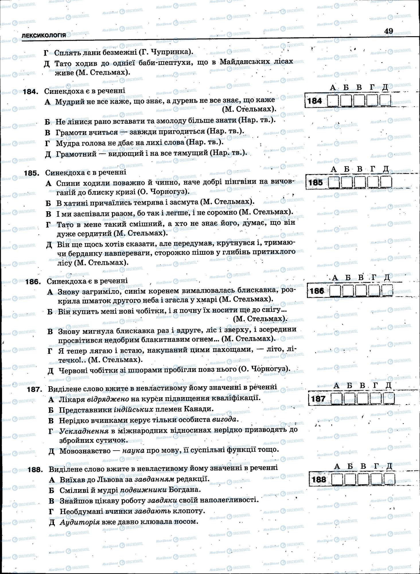ЗНО Укр мова 11 класс страница 049