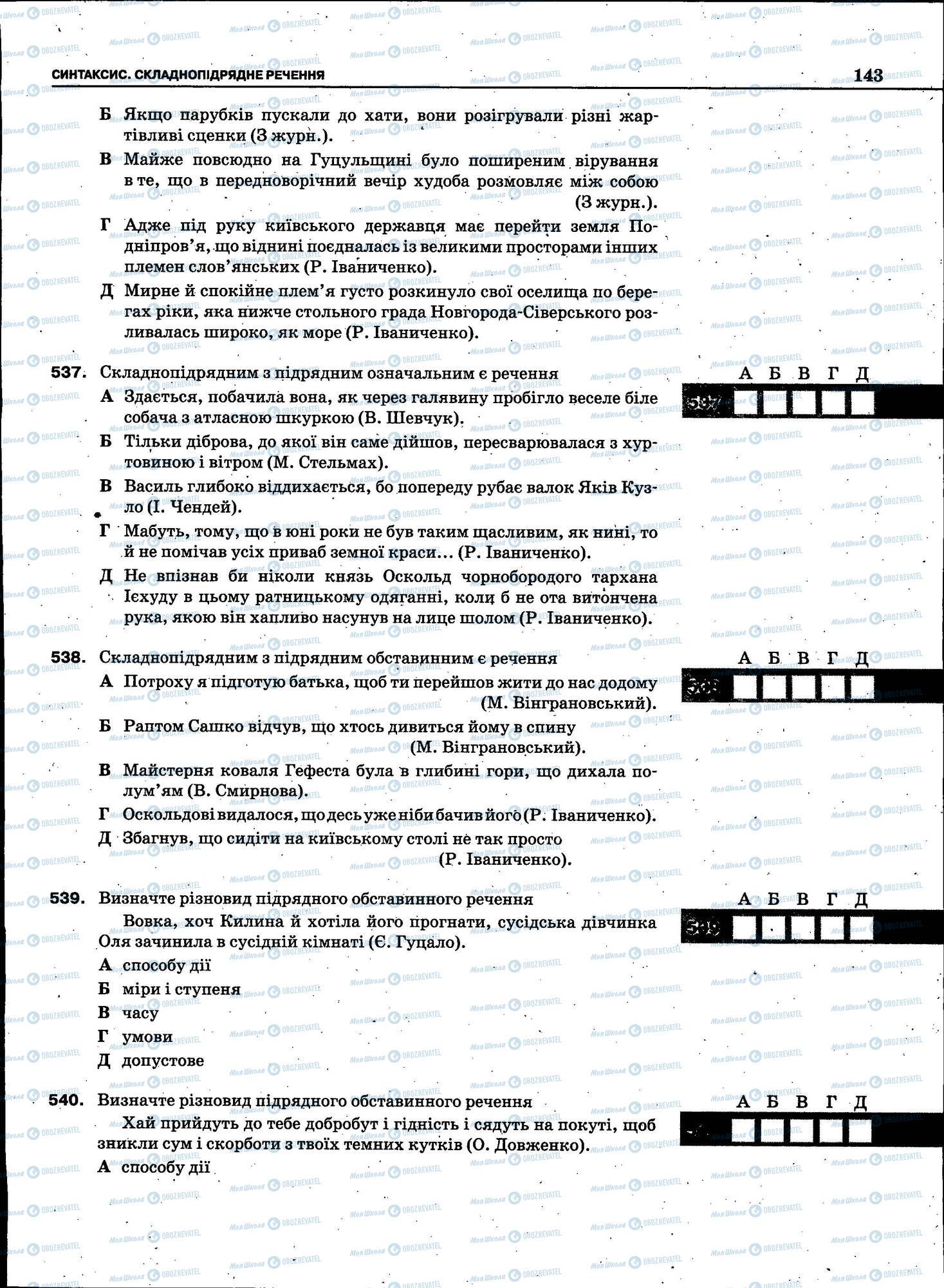 ЗНО Українська мова 11 клас сторінка 143