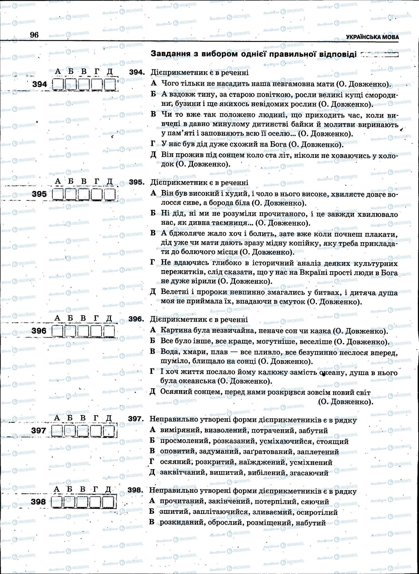 ЗНО Укр мова 11 класс страница 096