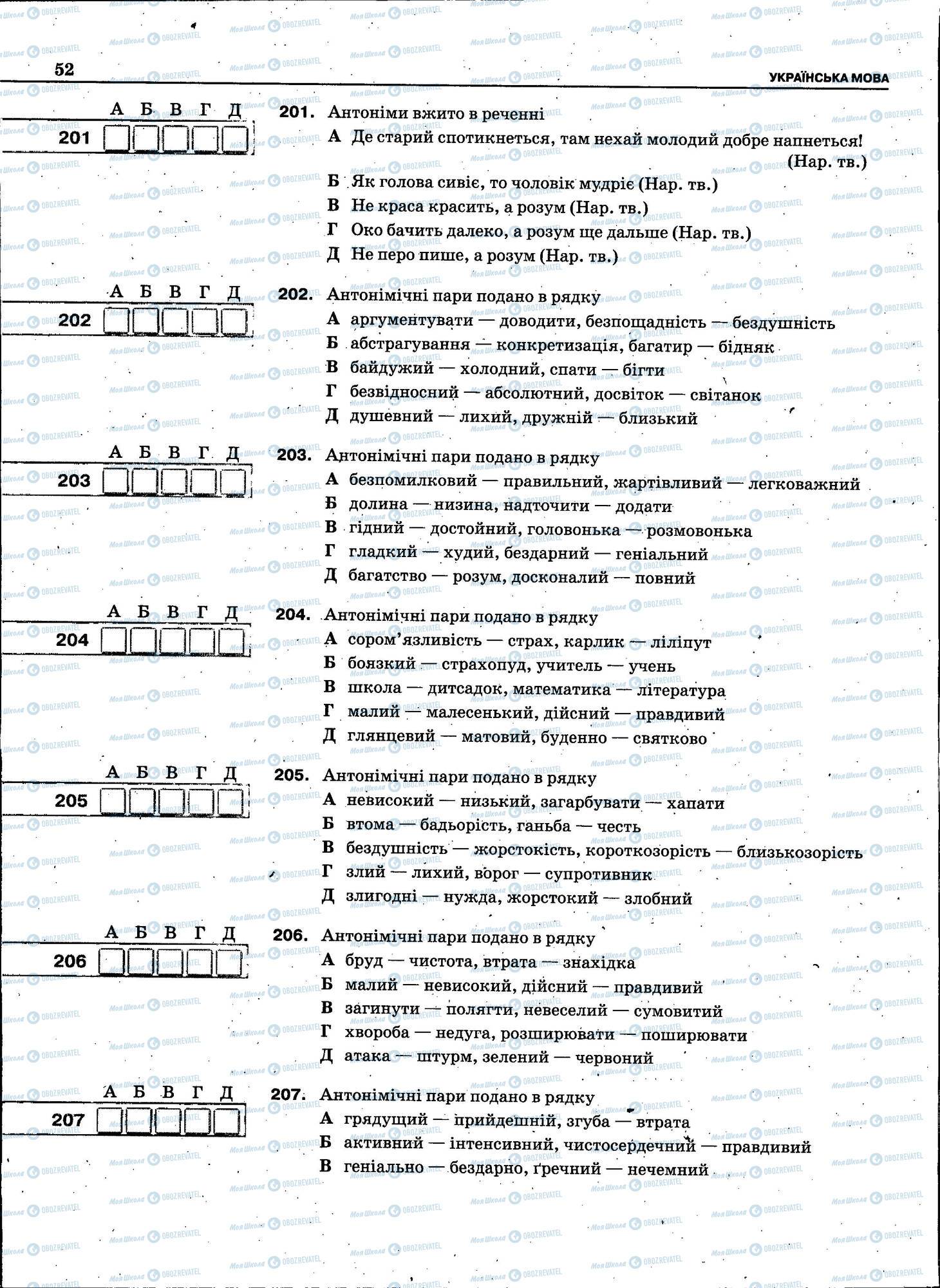 ЗНО Укр мова 11 класс страница 052