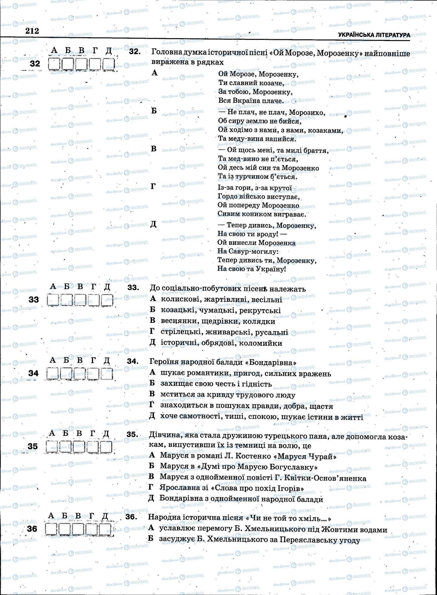 ЗНО Укр мова 11 класс страница 212