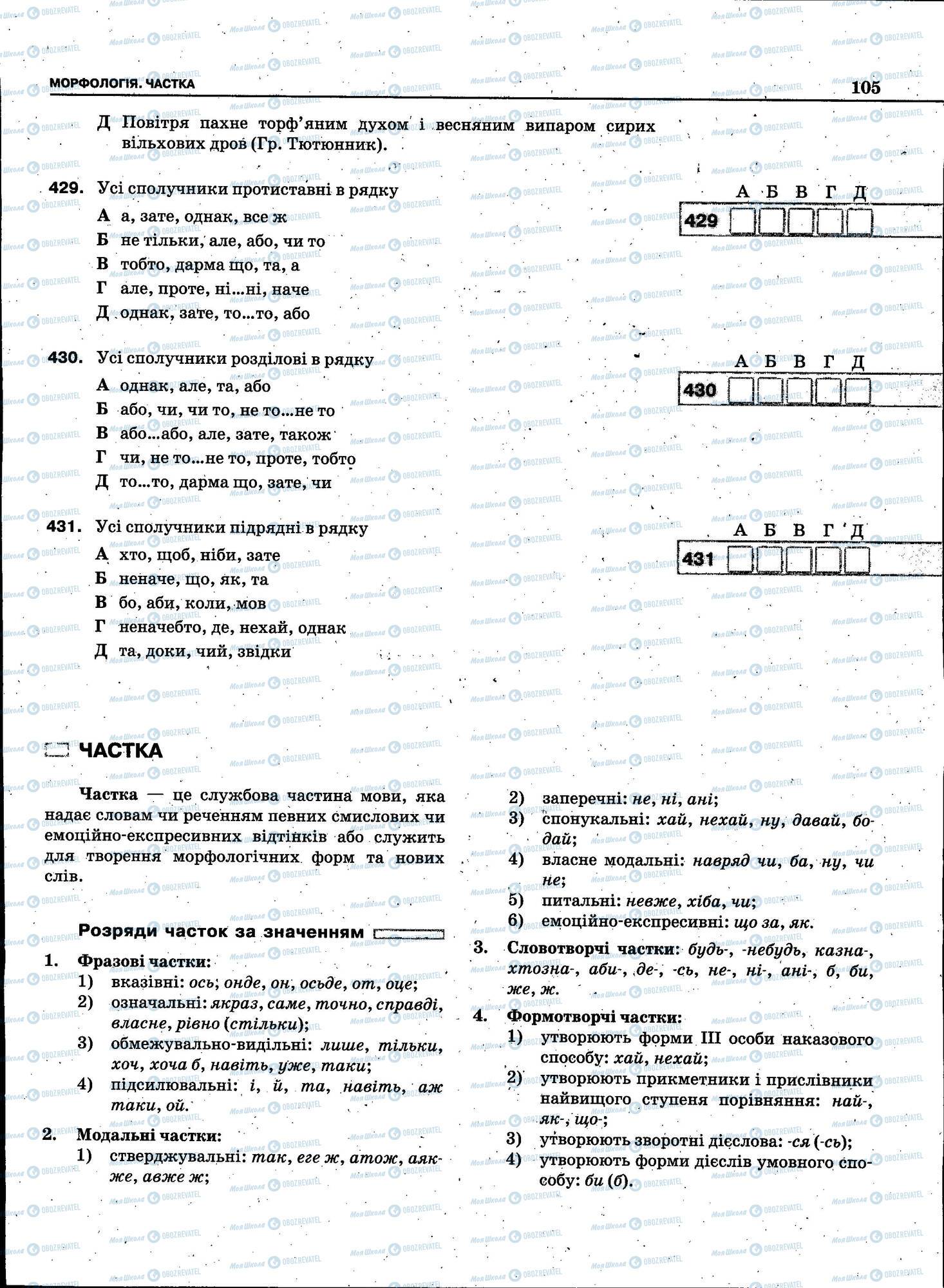 ЗНО Укр мова 11 класс страница 105