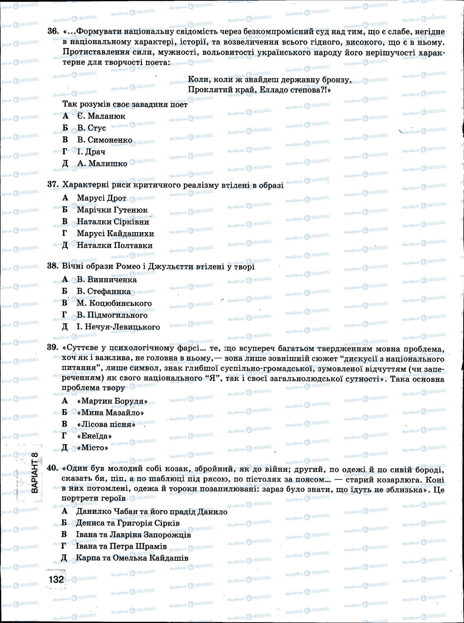 ЗНО Українська мова 11 клас сторінка 132