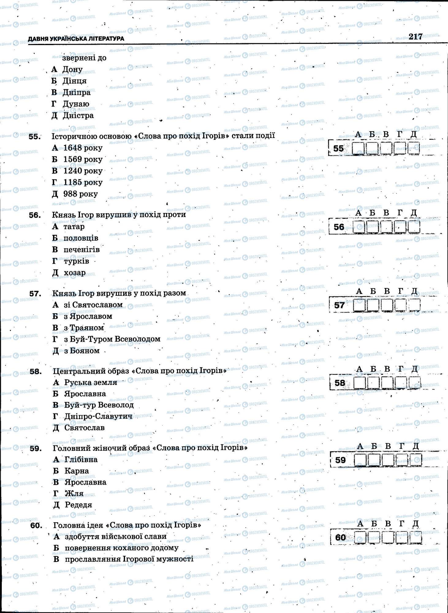 ЗНО Українська мова 11 клас сторінка 217