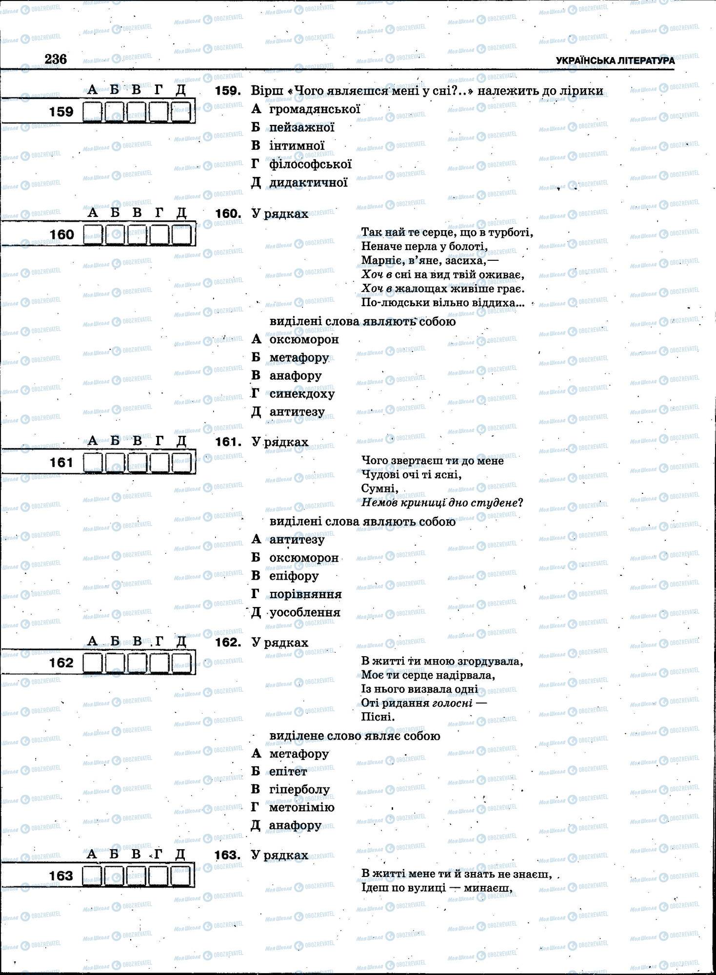 ЗНО Укр мова 11 класс страница 236