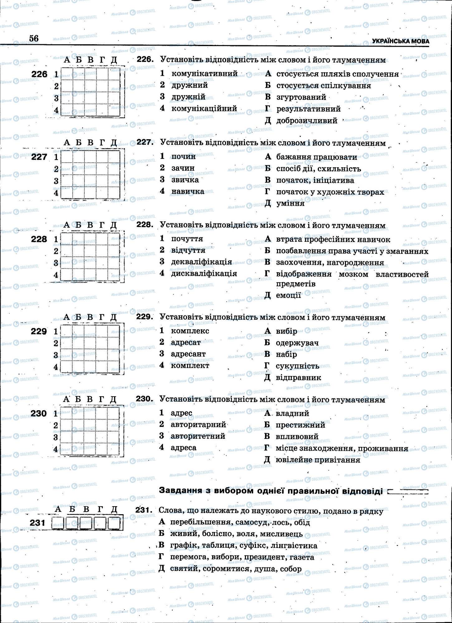 ЗНО Укр мова 11 класс страница 056