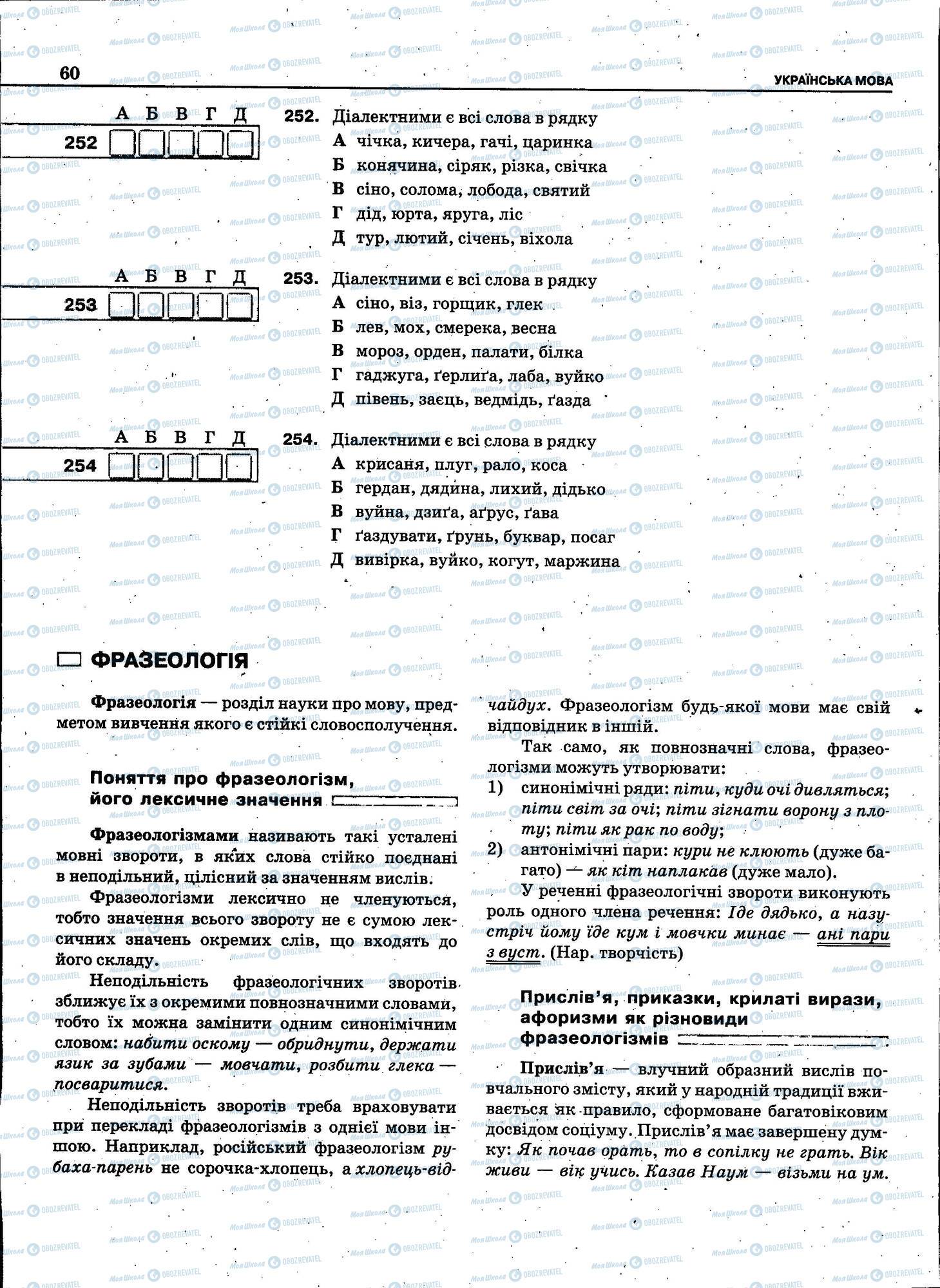 ЗНО Українська мова 11 клас сторінка 060
