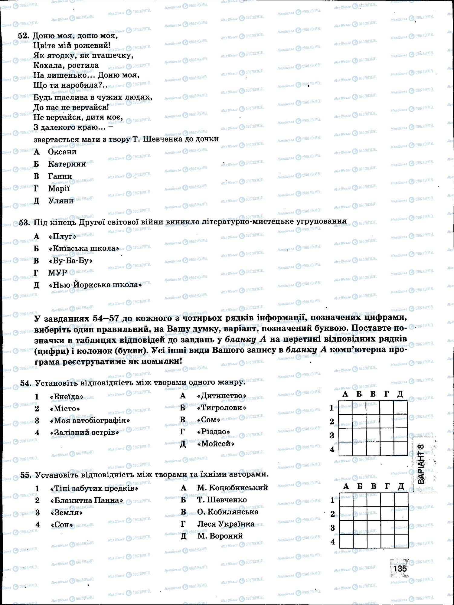 ЗНО Укр мова 11 класс страница 135