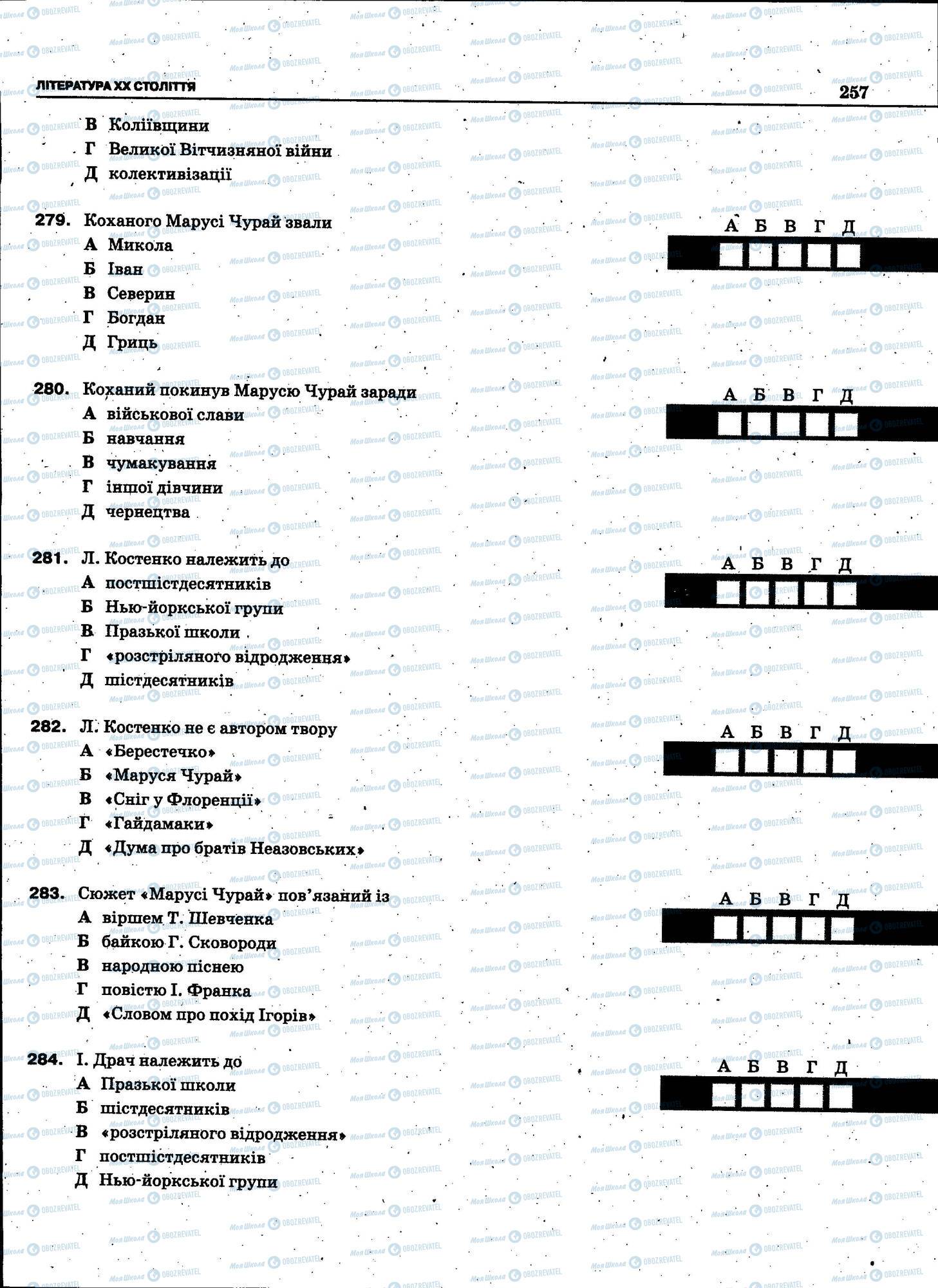 ЗНО Укр мова 11 класс страница 257
