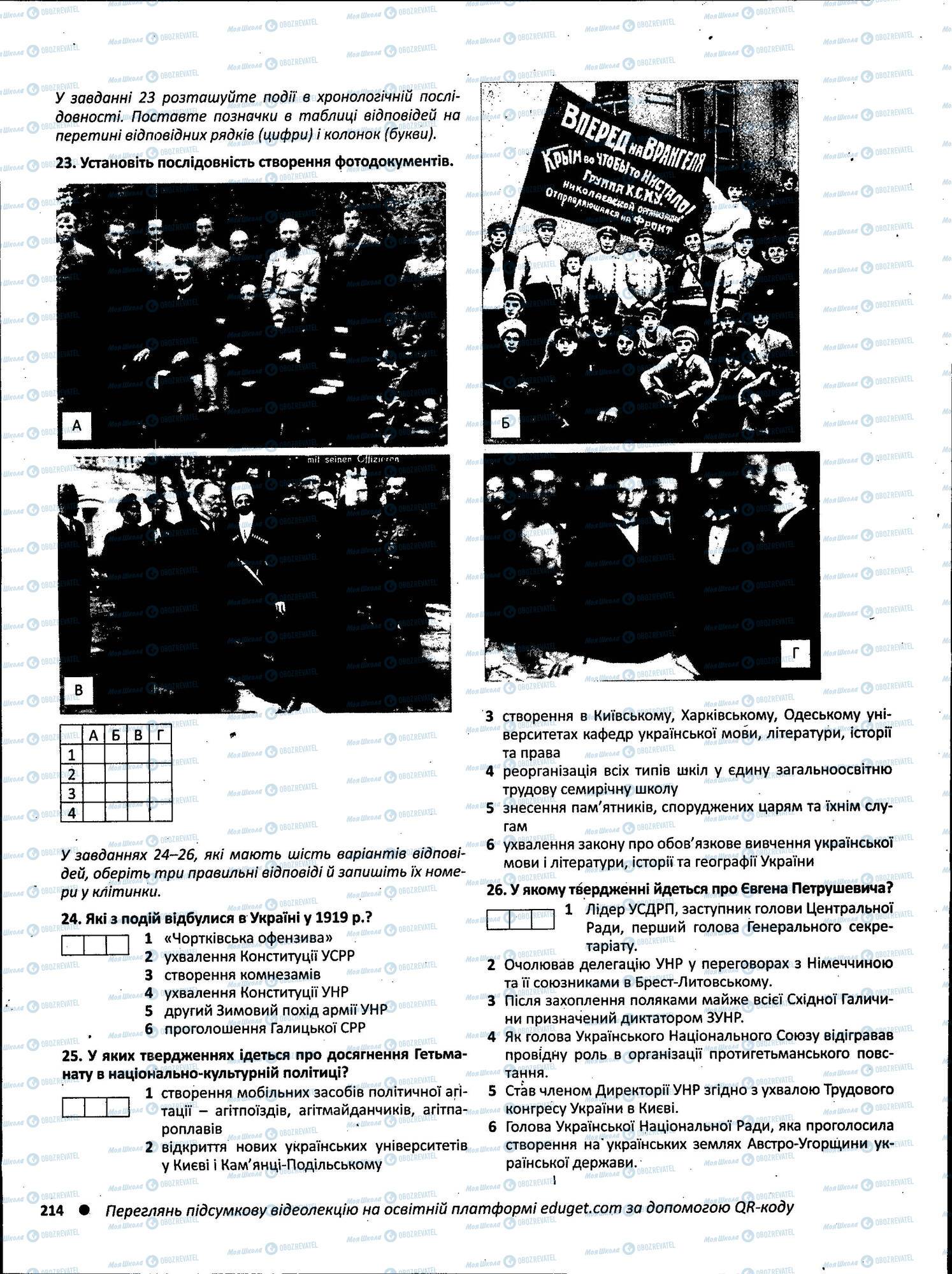 ЗНО Історія України 11 клас сторінка 214