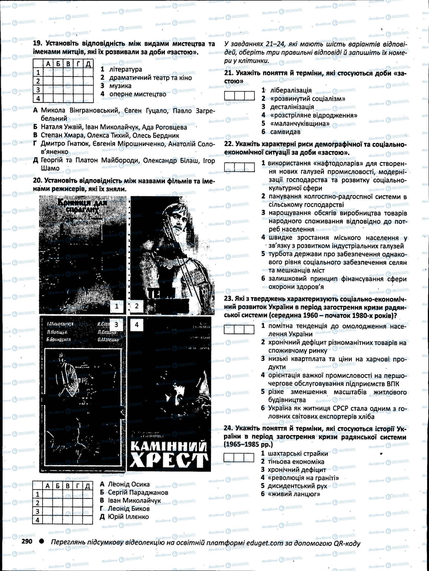 ЗНО Історія України 11 клас сторінка 290