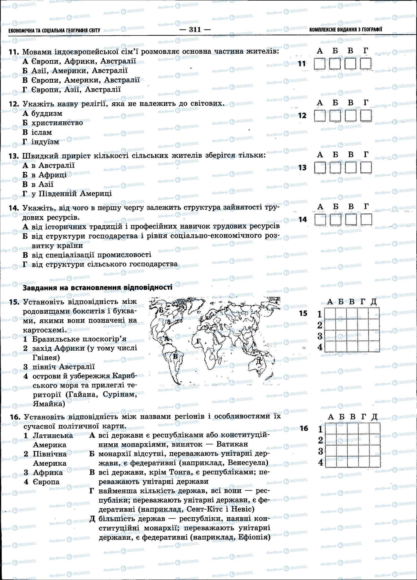 ЗНО Географія 11 клас сторінка 311