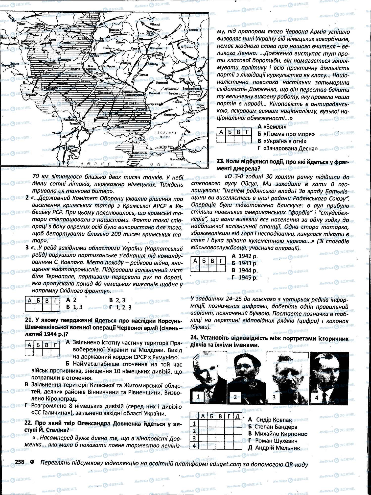 ЗНО Історія України 11 клас сторінка 258