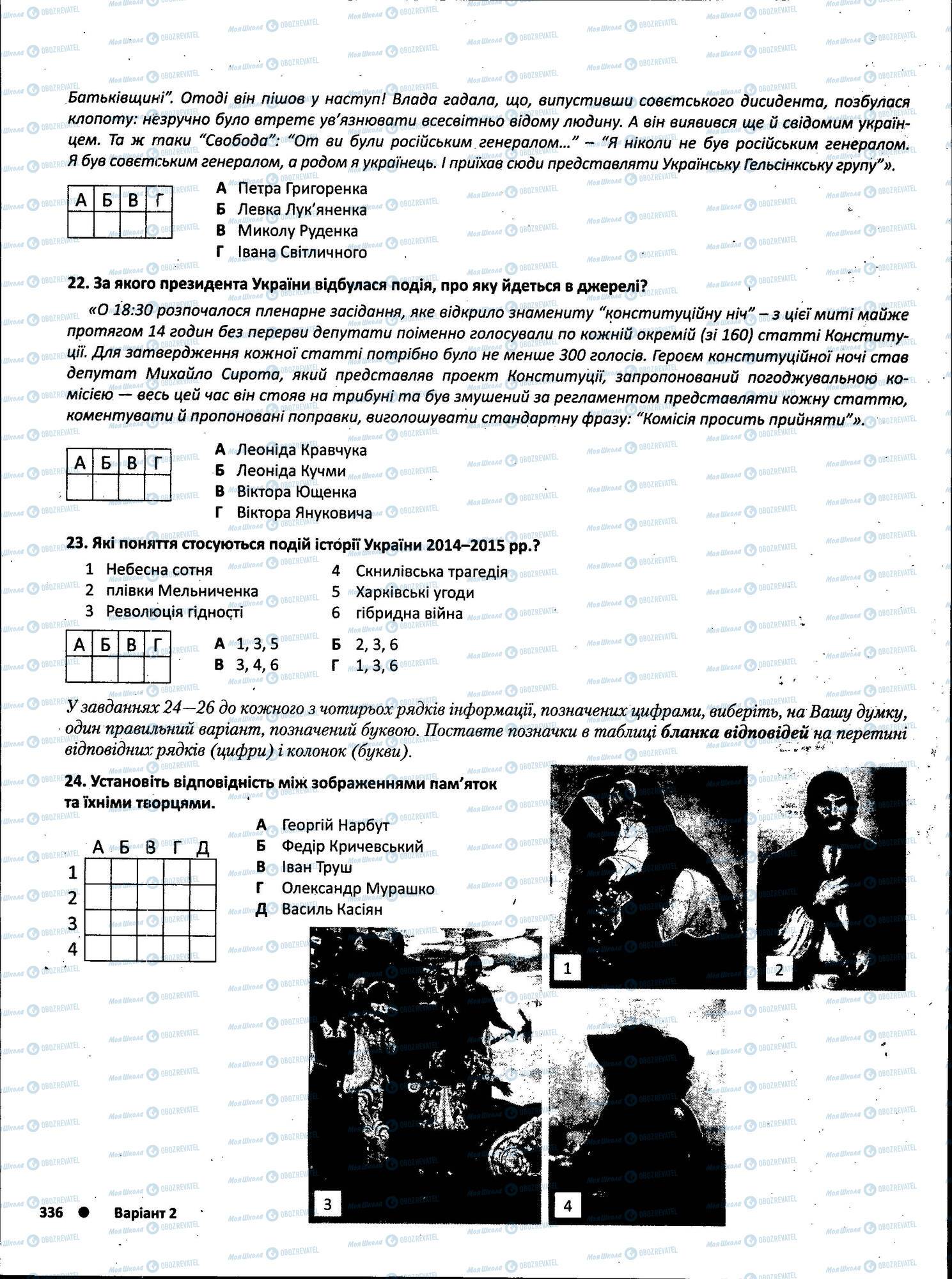 ЗНО Історія України 11 клас сторінка 336