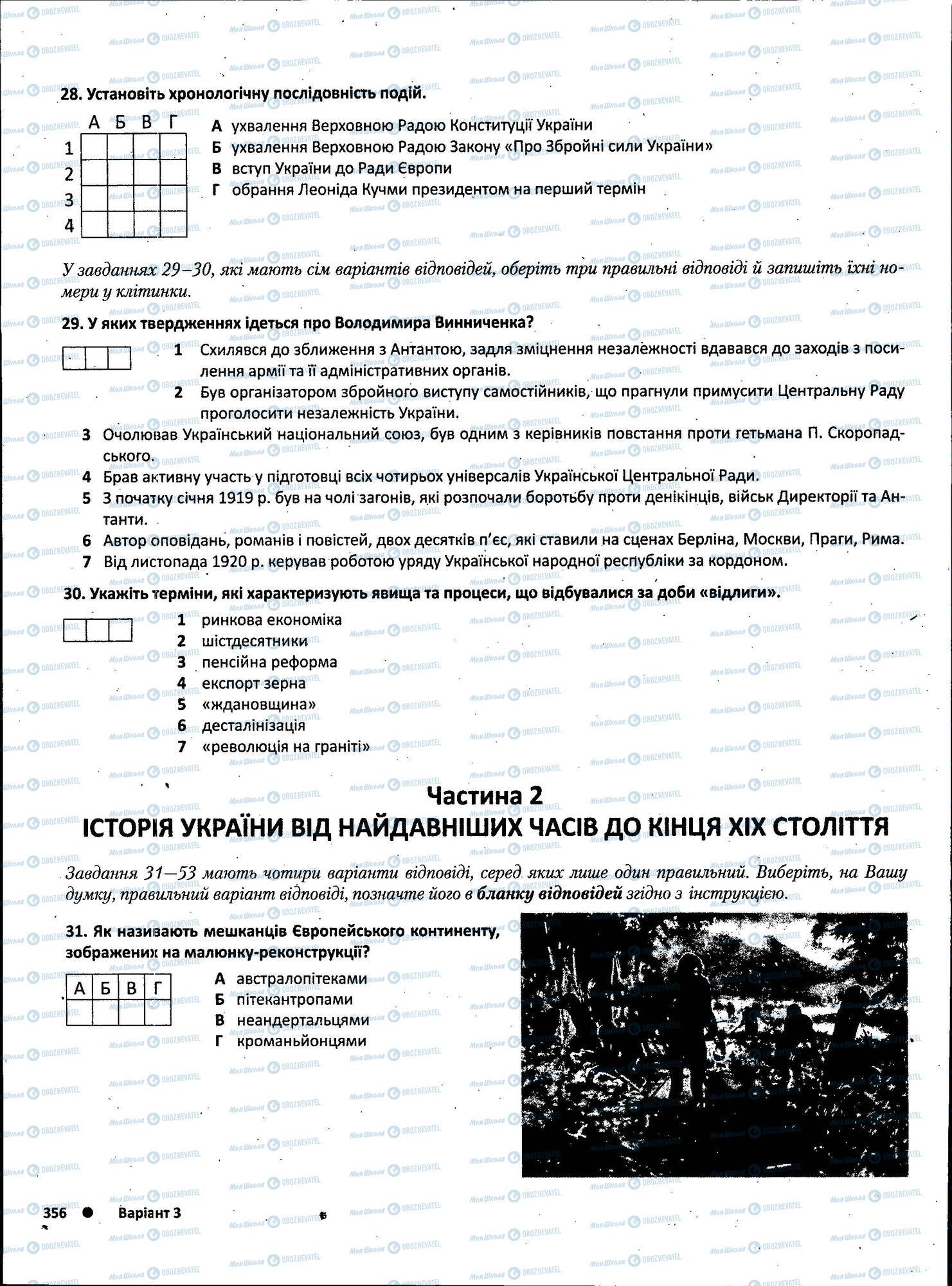 ЗНО Історія України 11 клас сторінка 356