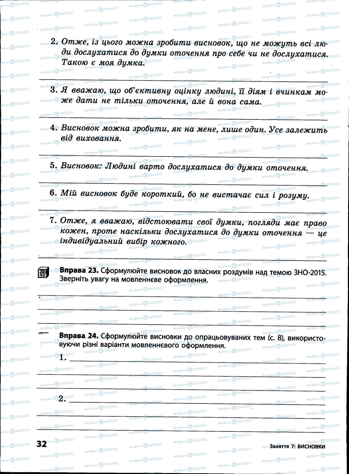ЗНО Українська мова 11 клас сторінка 032