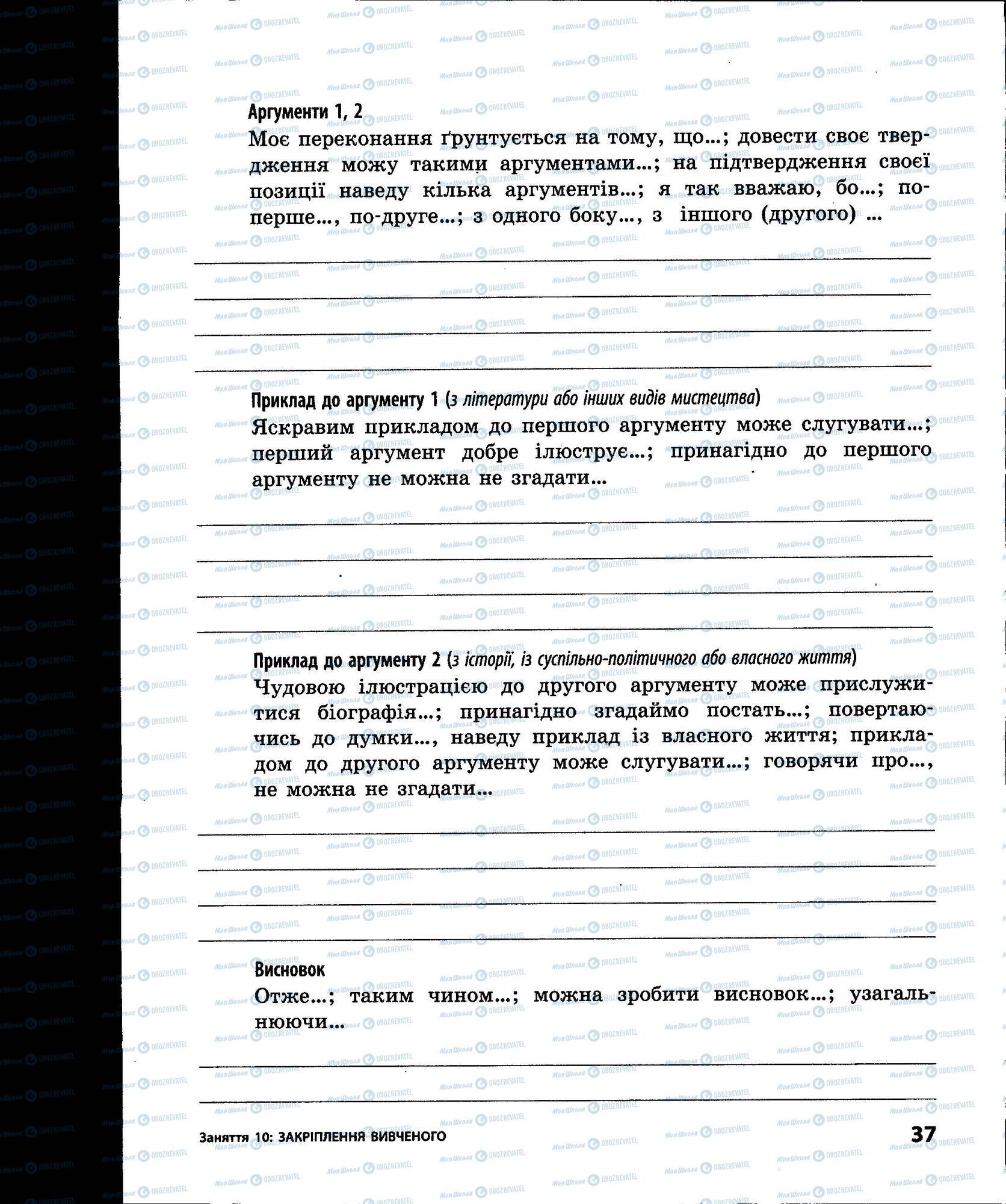ЗНО Українська мова 11 клас сторінка 037