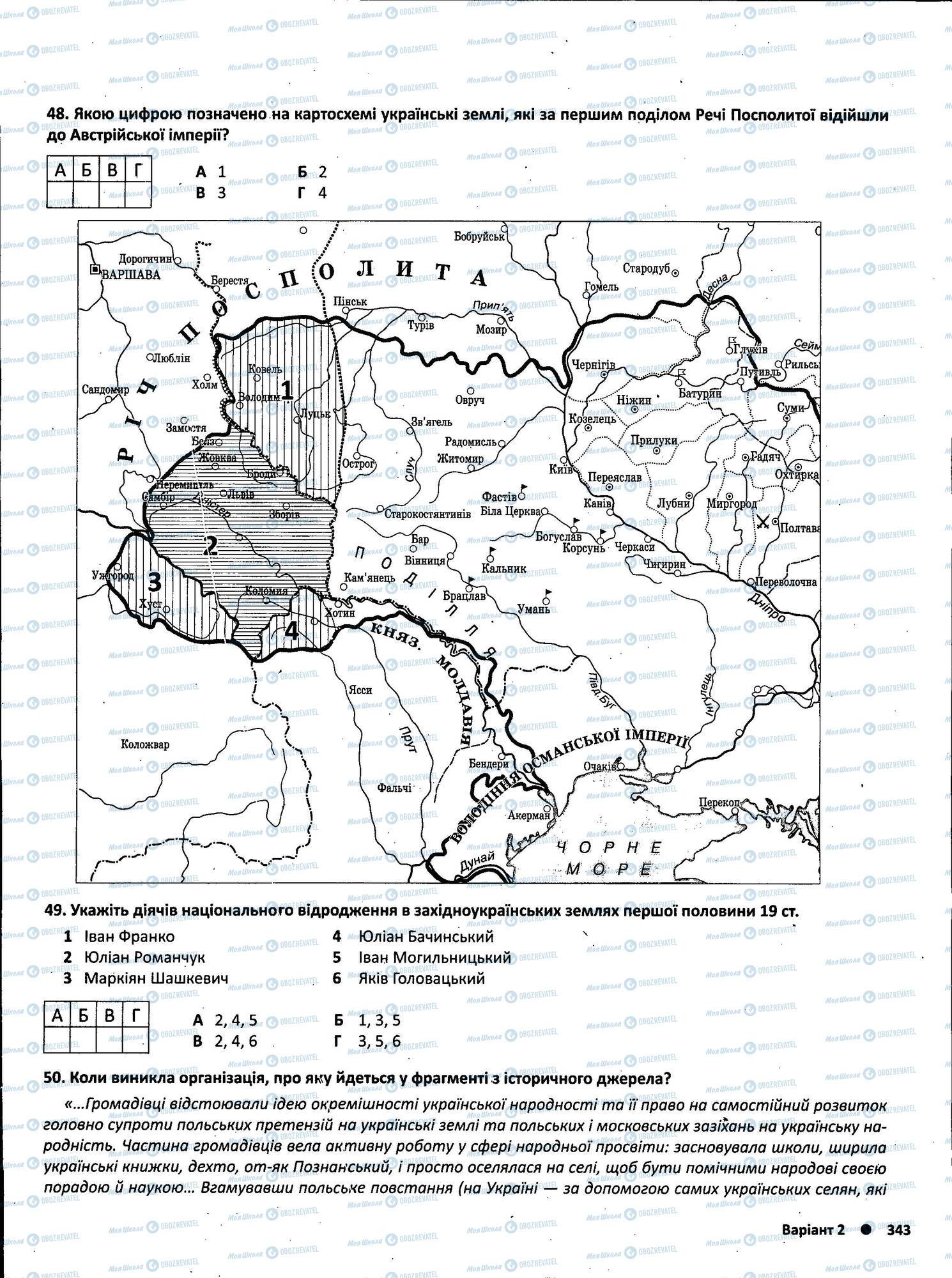 ЗНО Історія України 11 клас сторінка 343