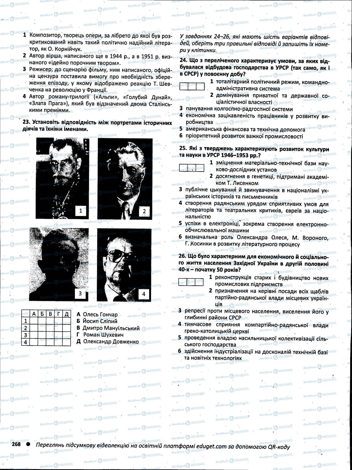 ЗНО Історія України 11 клас сторінка 268