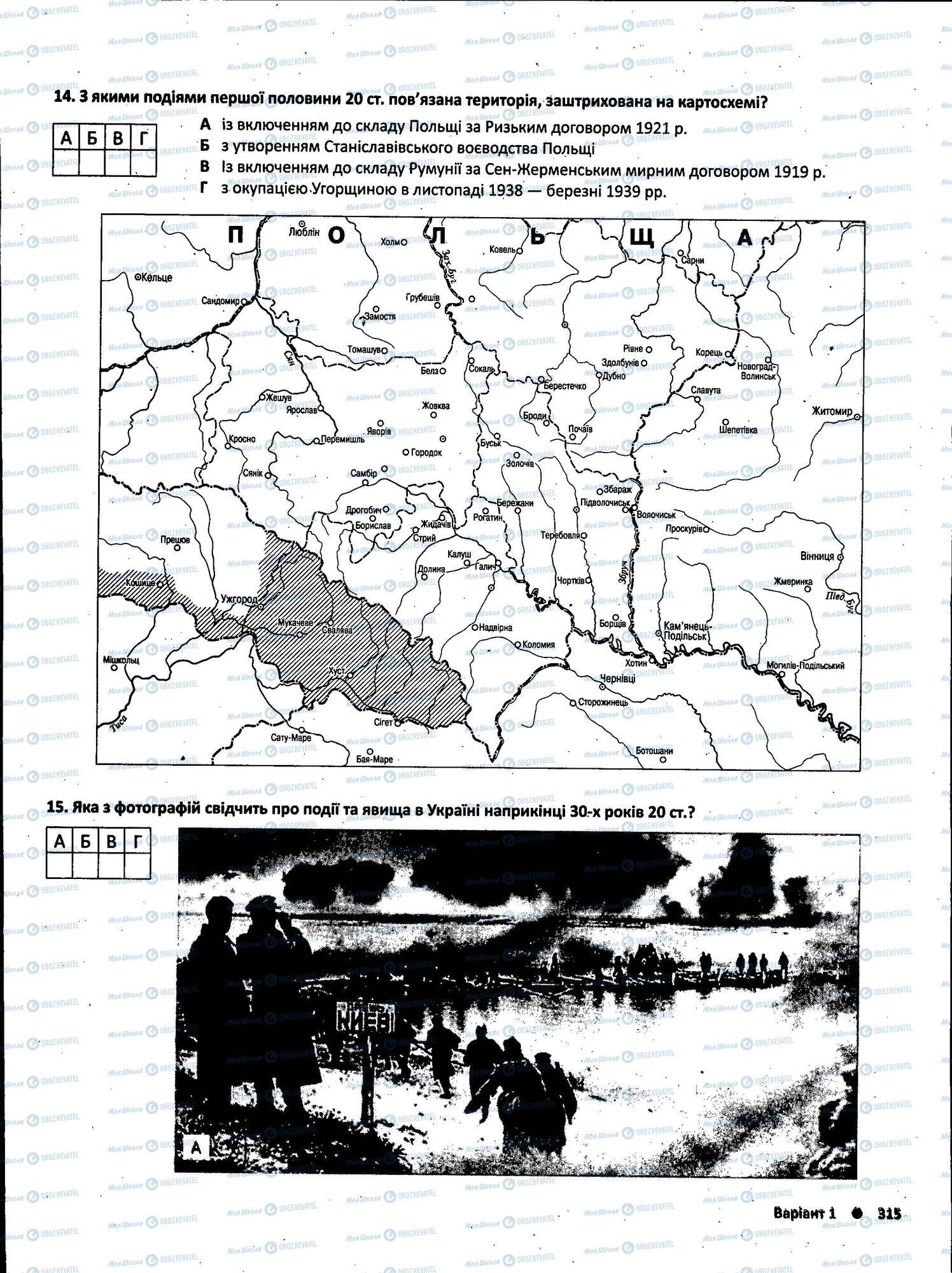 ЗНО Історія України 11 клас сторінка 315