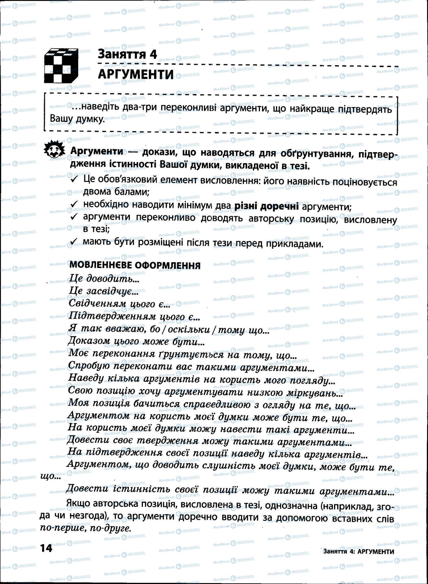 ЗНО Українська мова 11 клас сторінка 014
