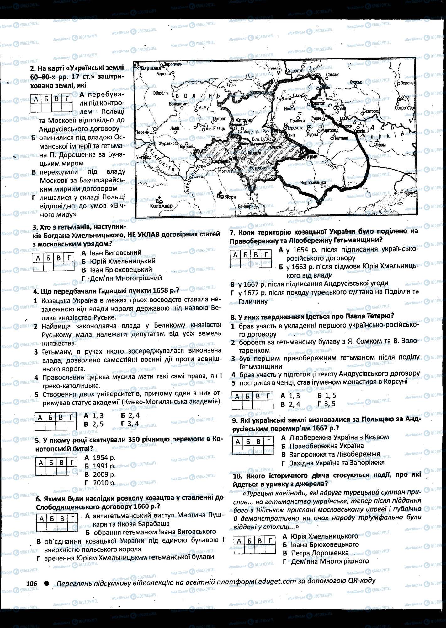 ЗНО Історія України 11 клас сторінка 106