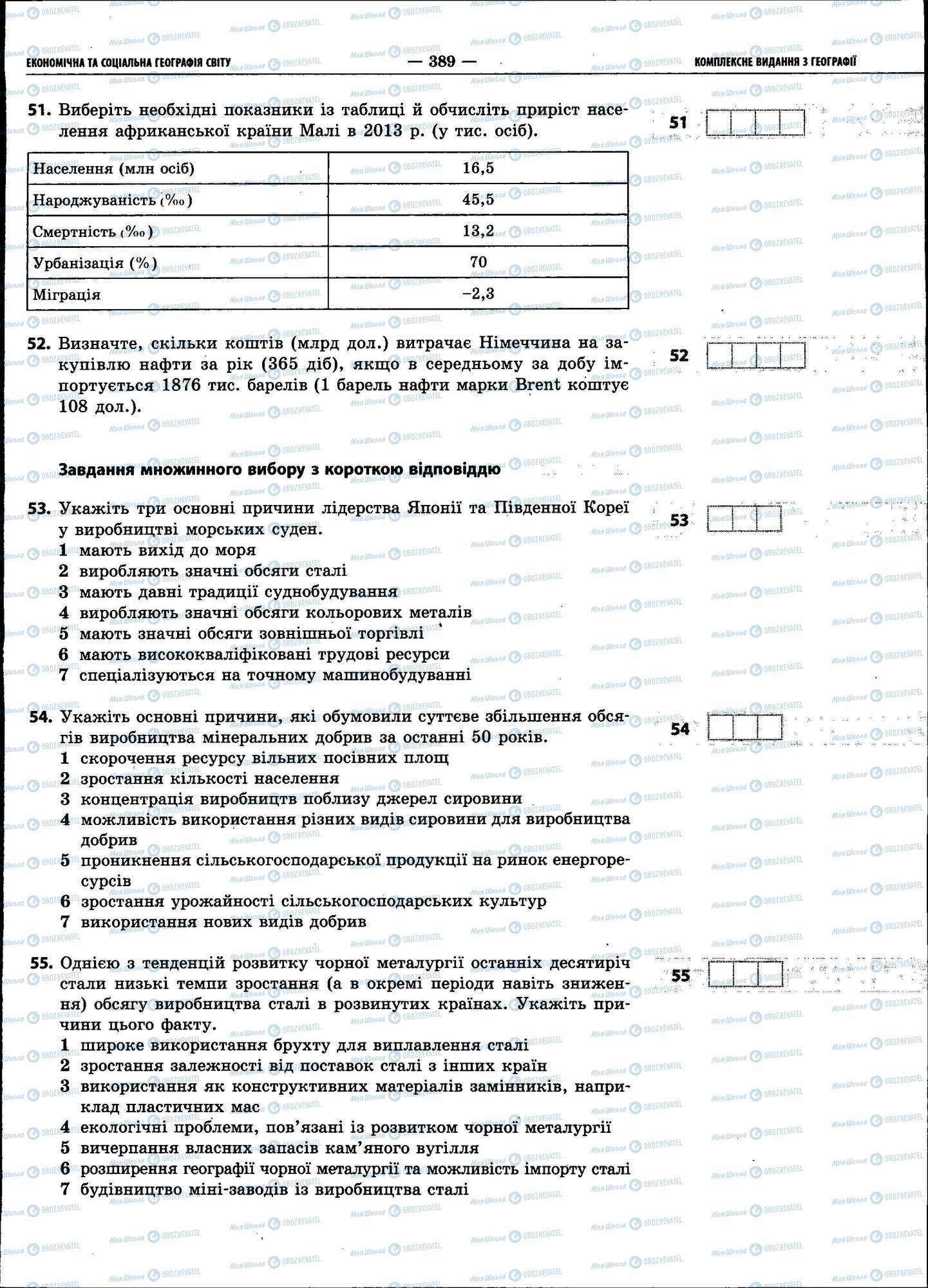 ЗНО География 11 класс страница 389