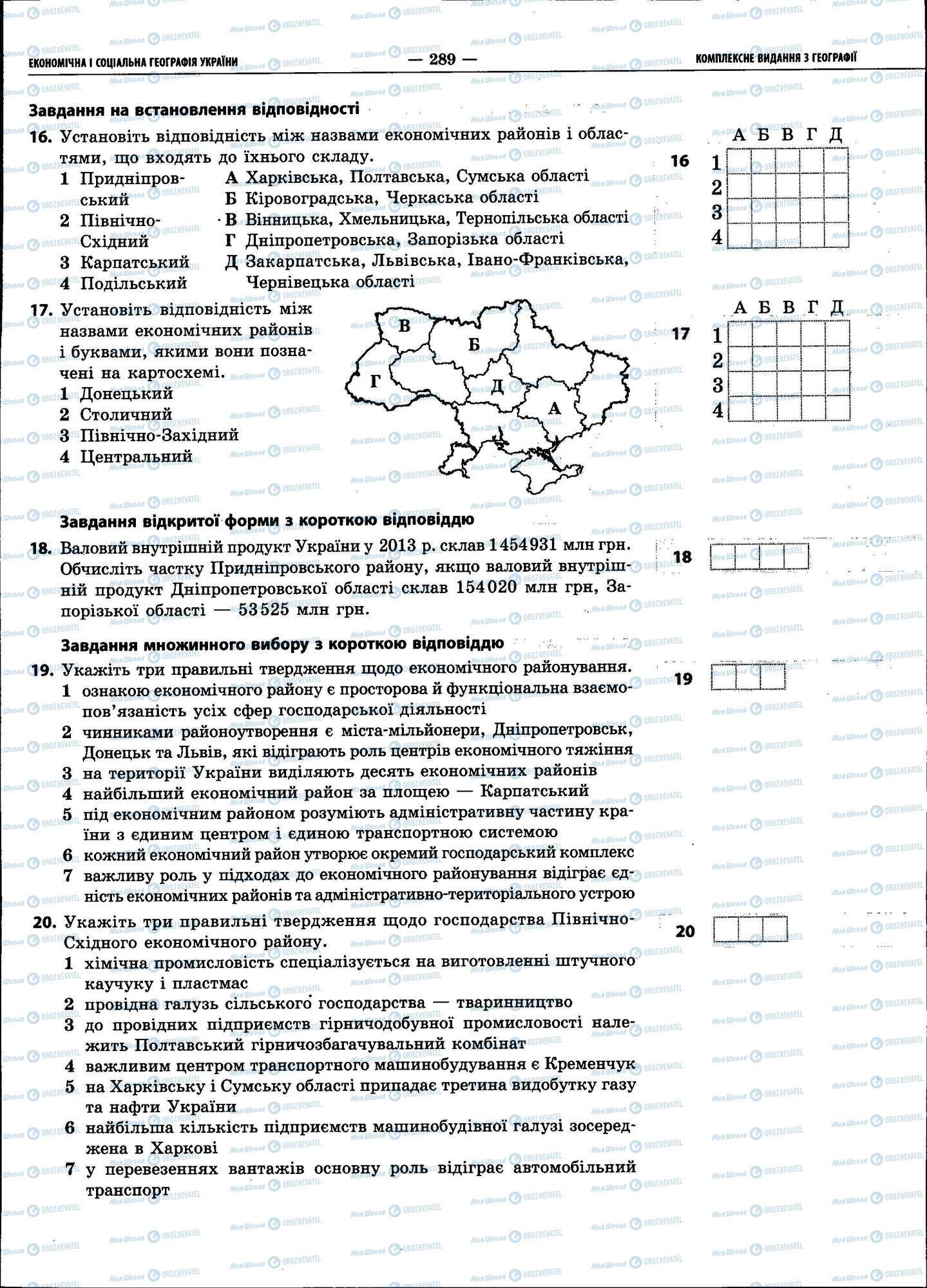 ЗНО География 11 класс страница 289