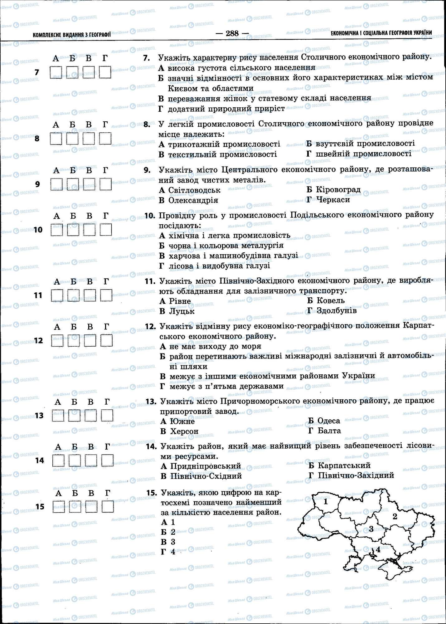 ЗНО География 11 класс страница 288