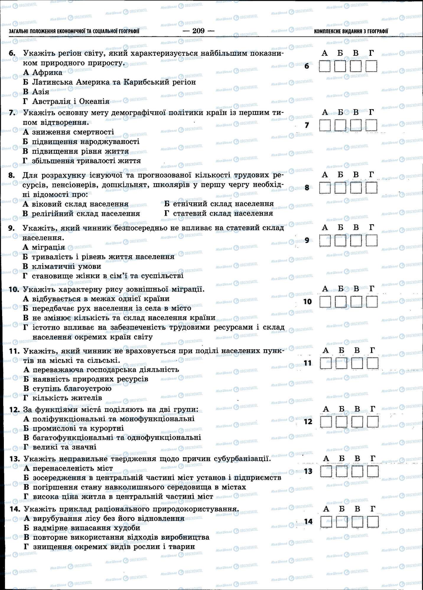 ЗНО Географія 11 клас сторінка 209