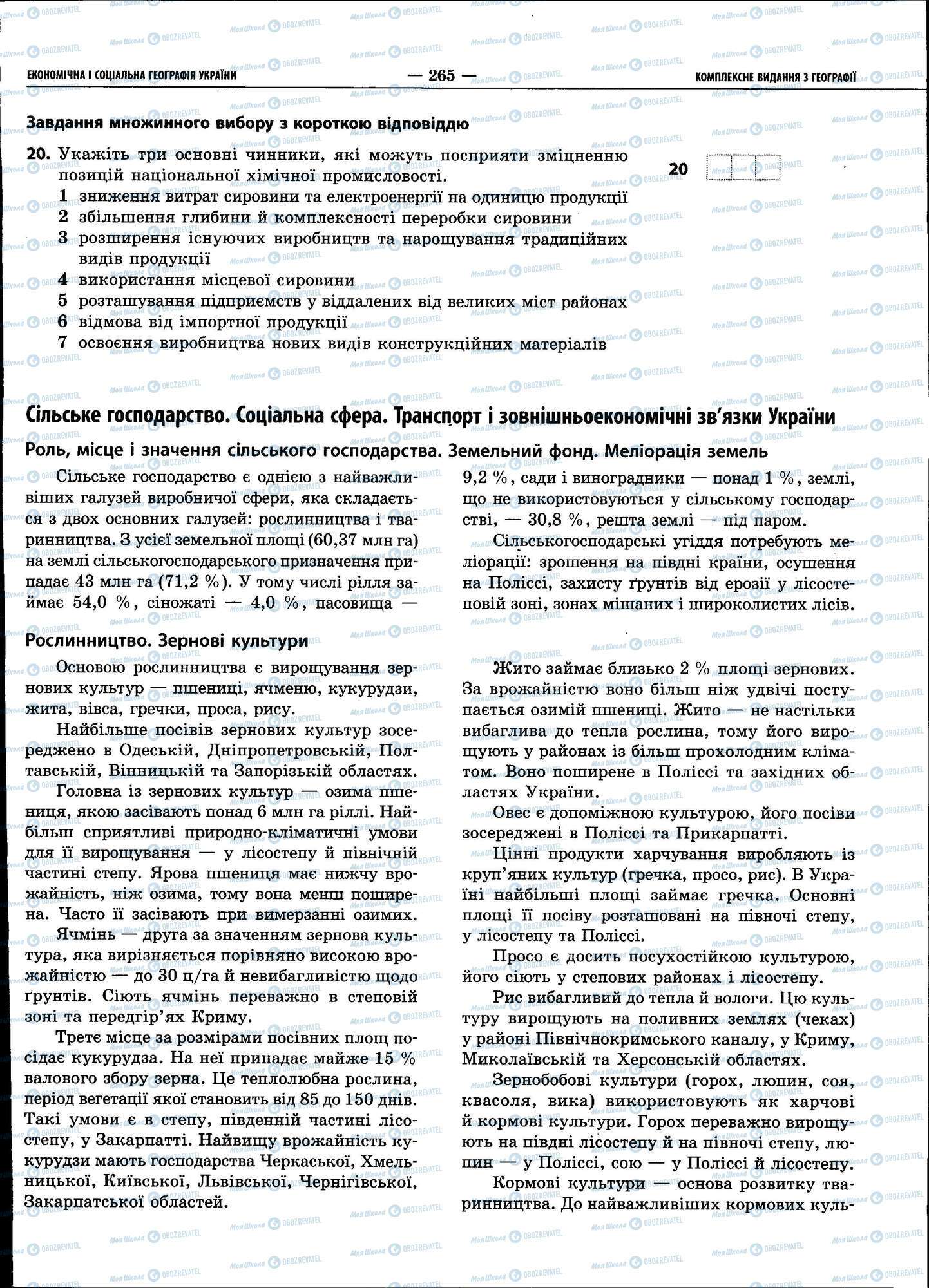 ЗНО География 11 класс страница 265