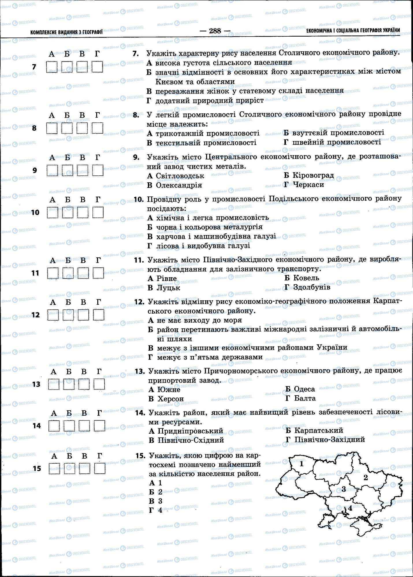 ЗНО География 11 класс страница 288