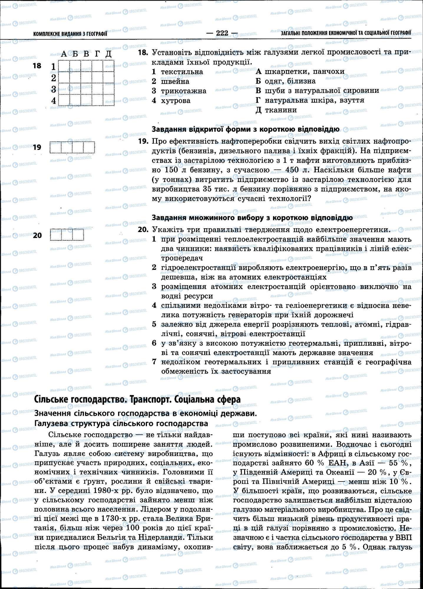 ЗНО Географія 11 клас сторінка 222