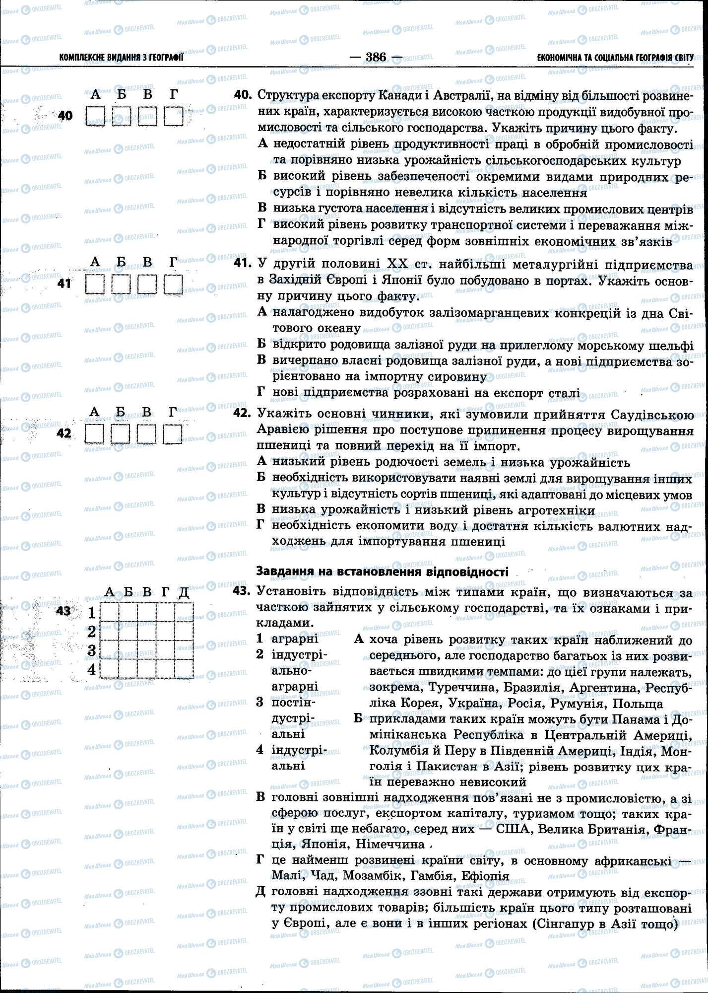 ЗНО Географія 11 клас сторінка 386