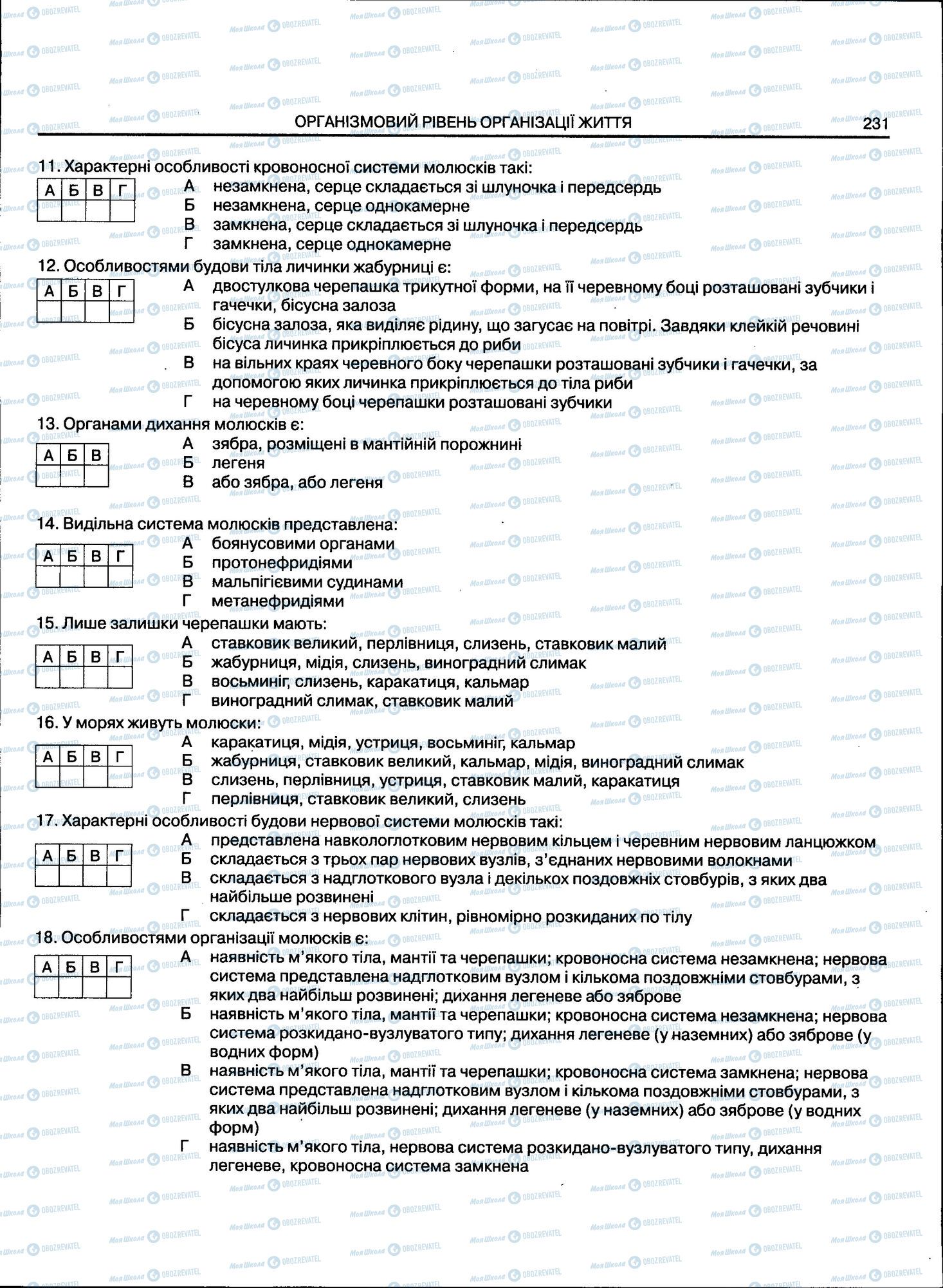 ЗНО Біологія 11 клас сторінка 231