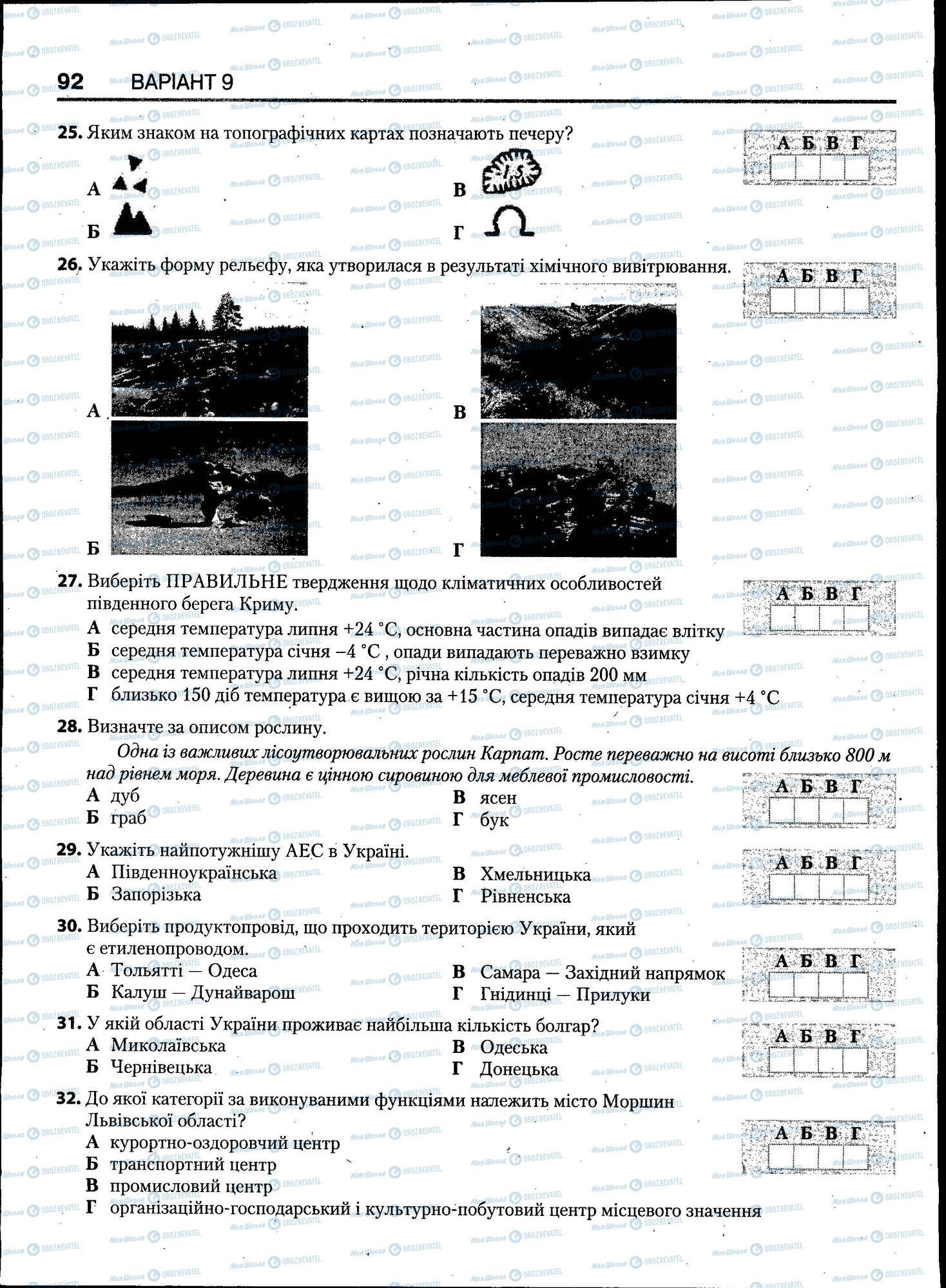 ЗНО География 11 класс страница 092