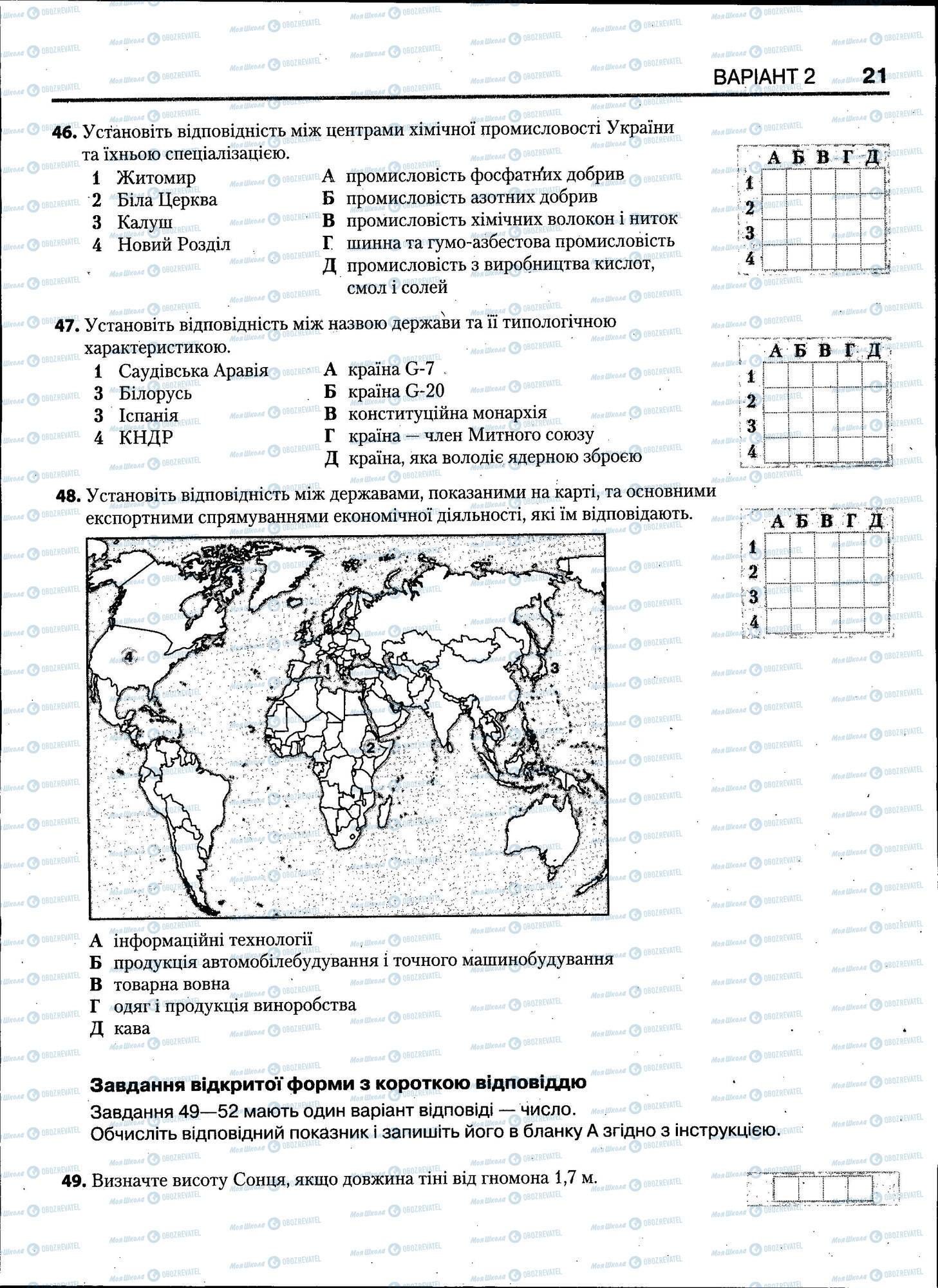 ЗНО География 11 класс страница 021