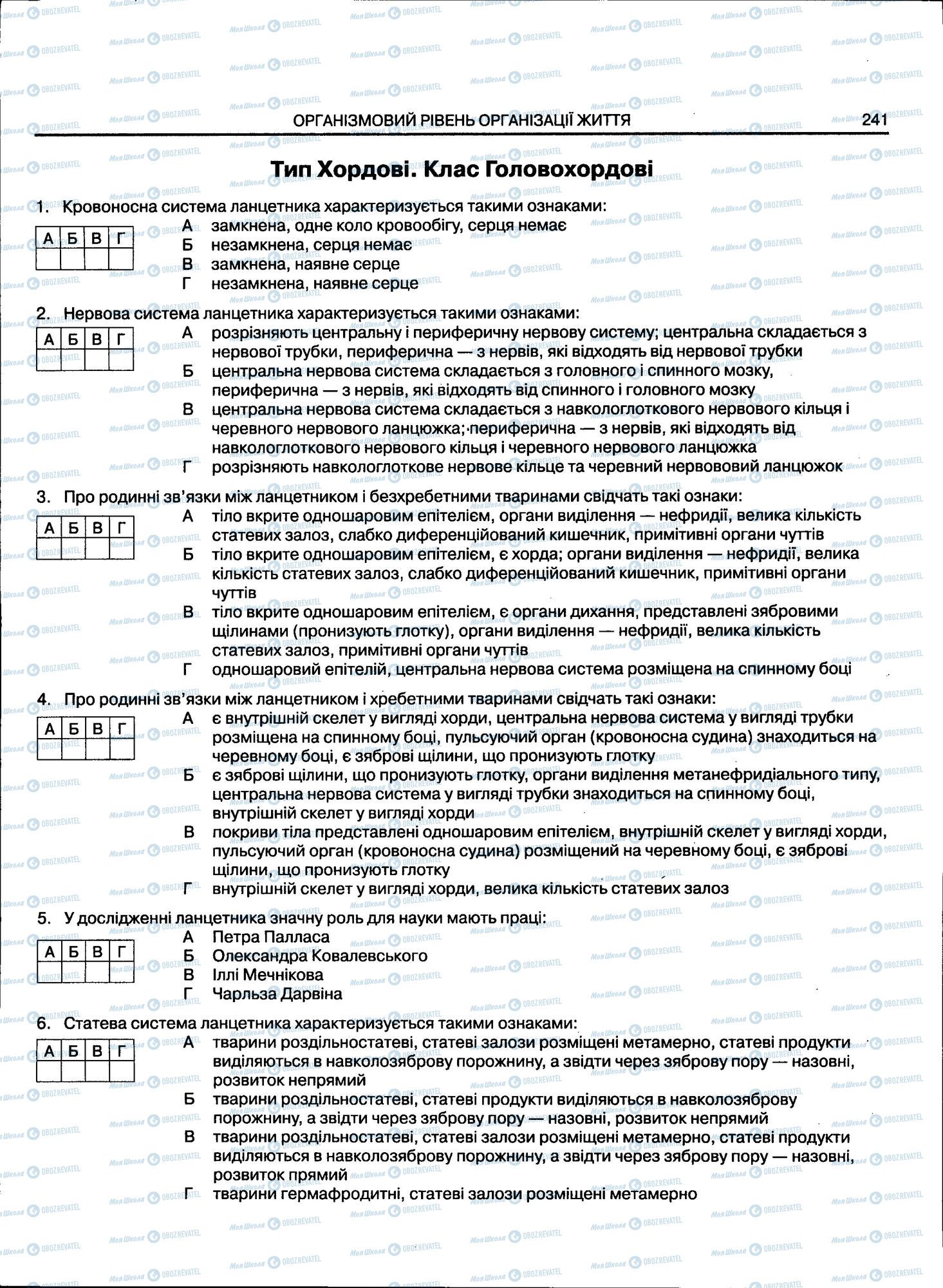 ЗНО Біологія 11 клас сторінка 241