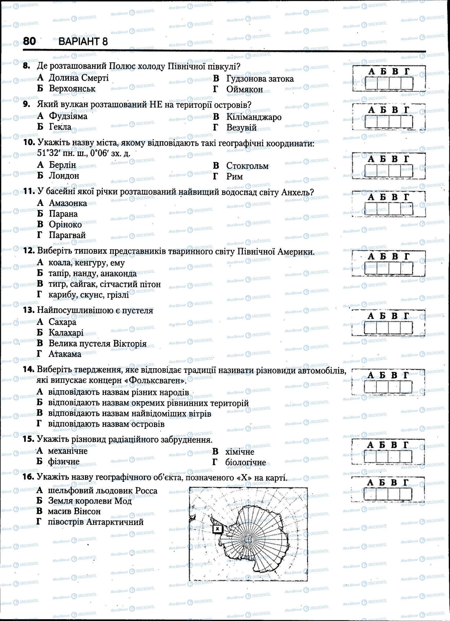 ЗНО Географія 11 клас сторінка 080