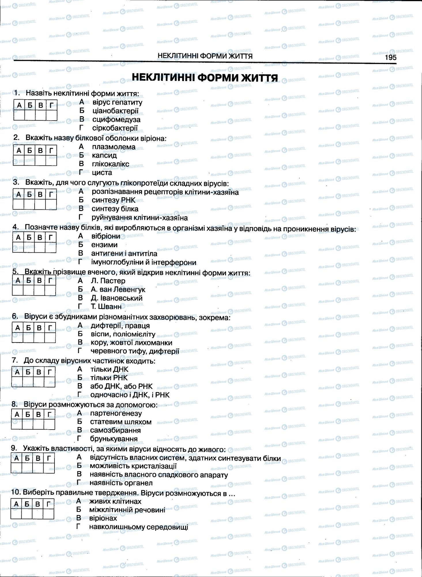 ЗНО Биология 11 класс страница 195