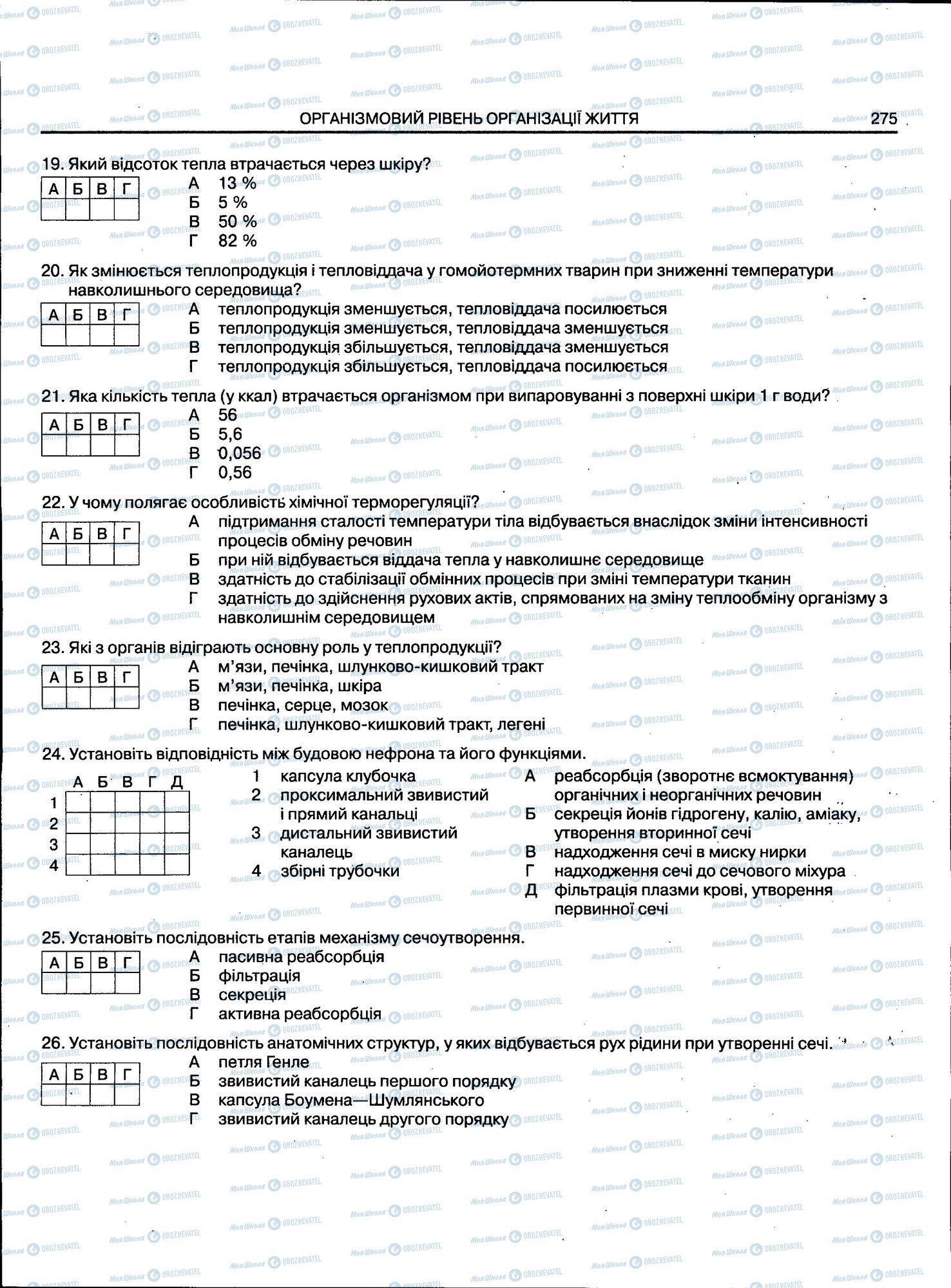 ЗНО Біологія 11 клас сторінка 275