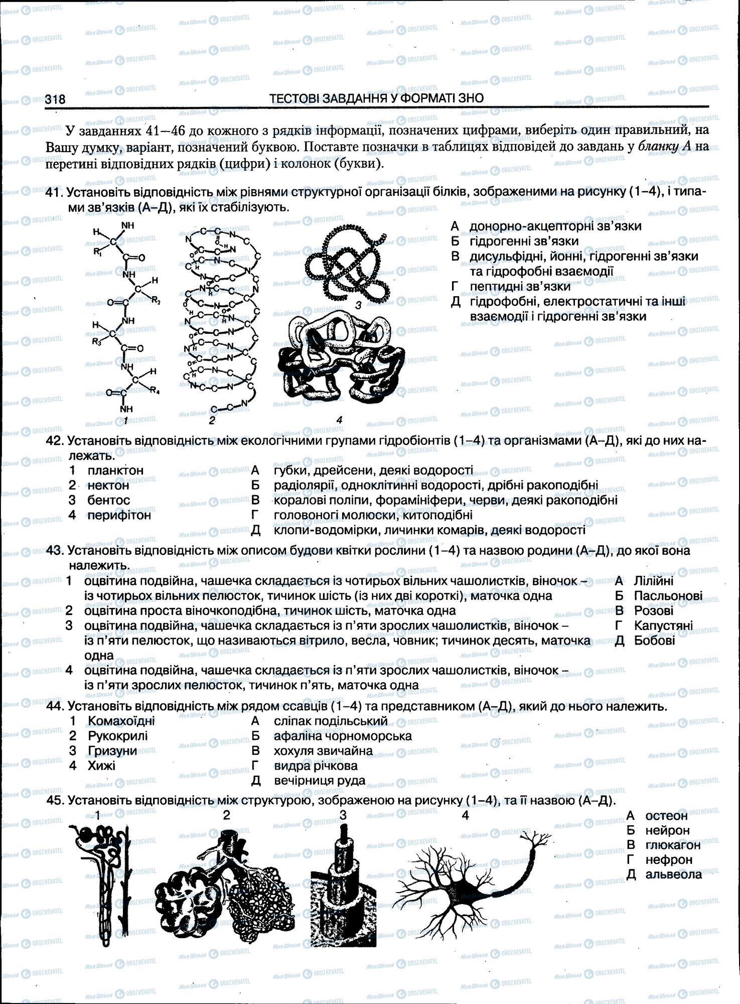 ЗНО Біологія 11 клас сторінка 318
