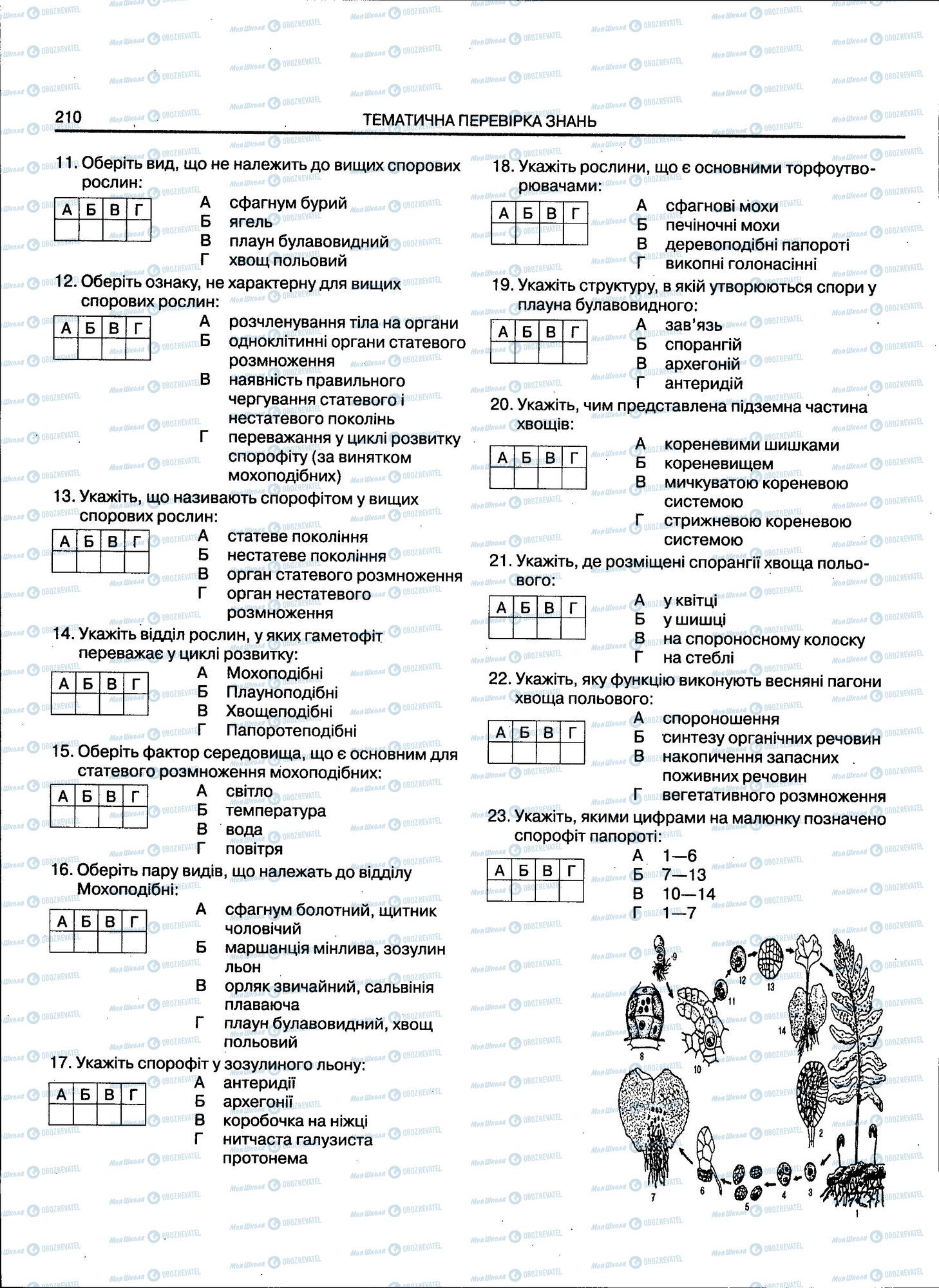 ЗНО Біологія 11 клас сторінка 210