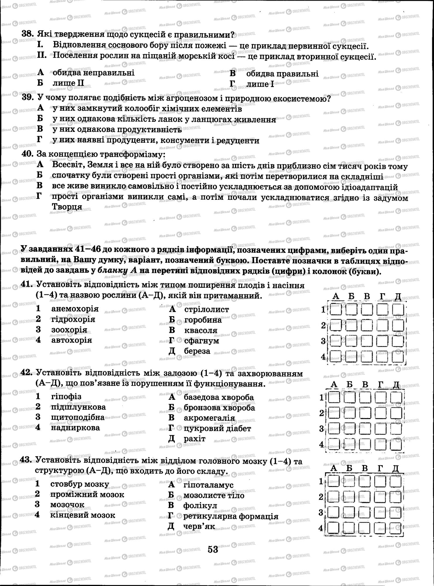 ЗНО Біологія 11 клас сторінка 053