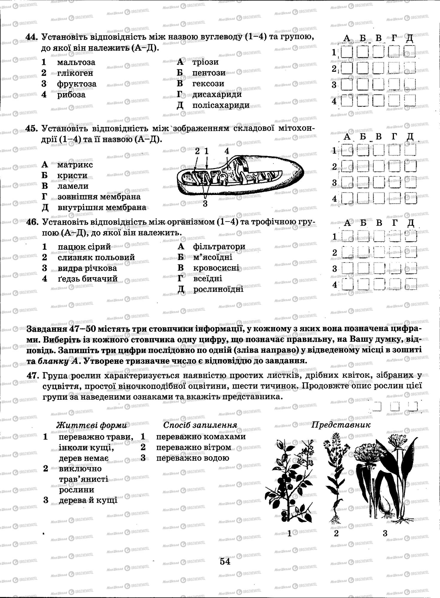 ЗНО Біологія 11 клас сторінка 054