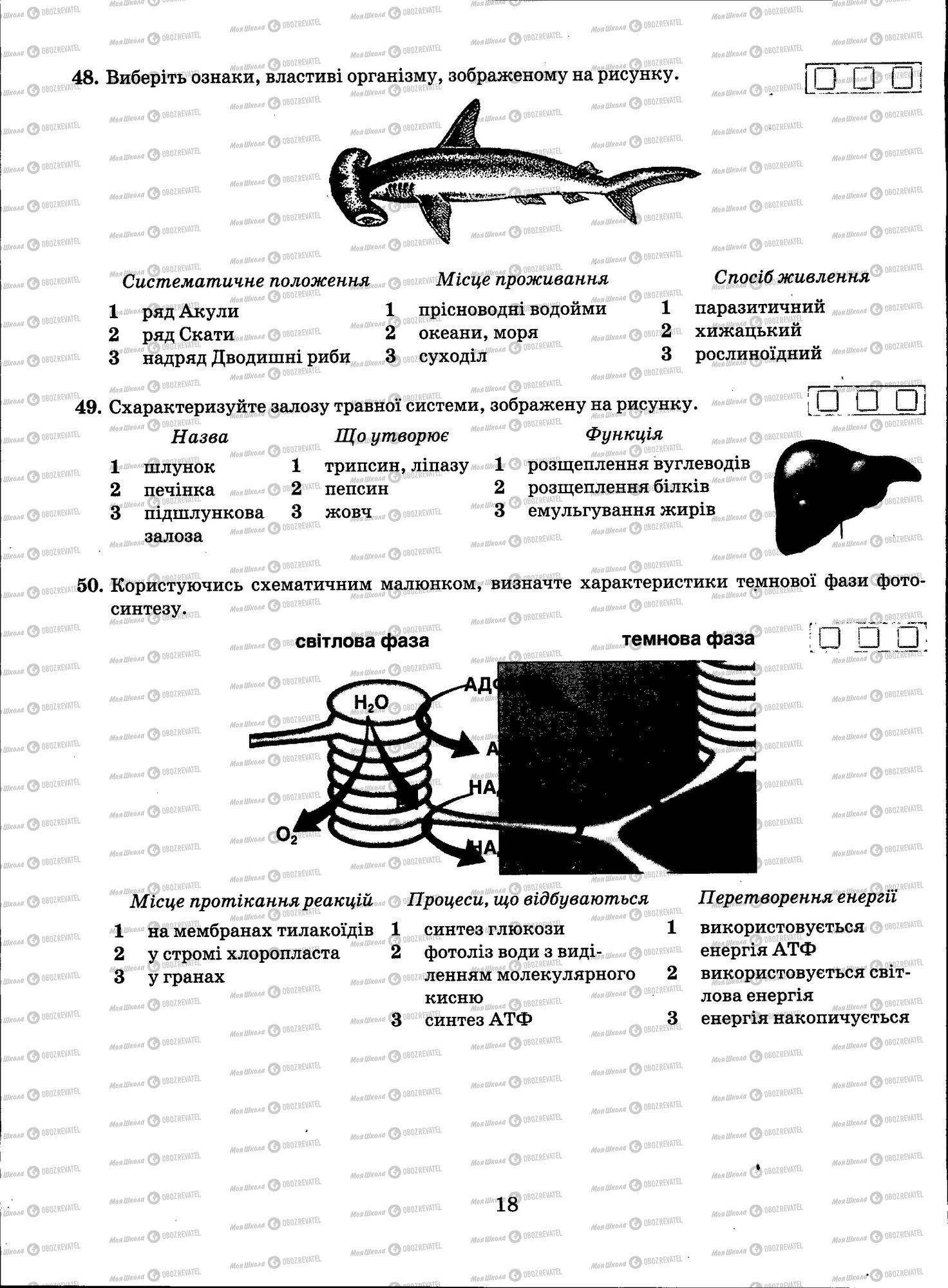 ЗНО Біологія 11 клас сторінка 018